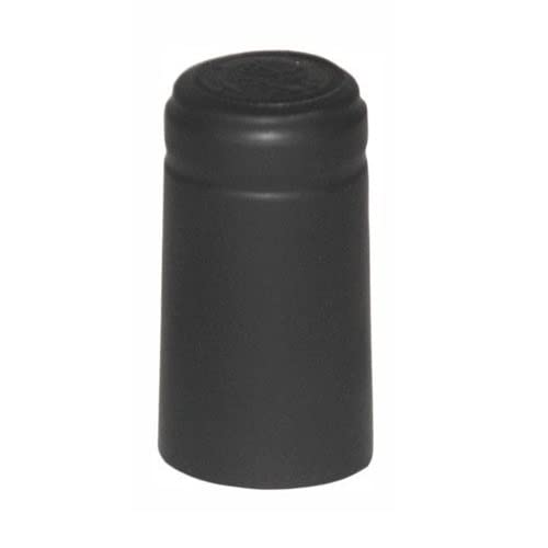 Premium PVC Heat Shrink Capsules with Tear Tabs for Wine Bottles - 80 Count Matte Black Wine Bottle Seals - Ideal for Home Brewing, Wine Making & Professional Bottling