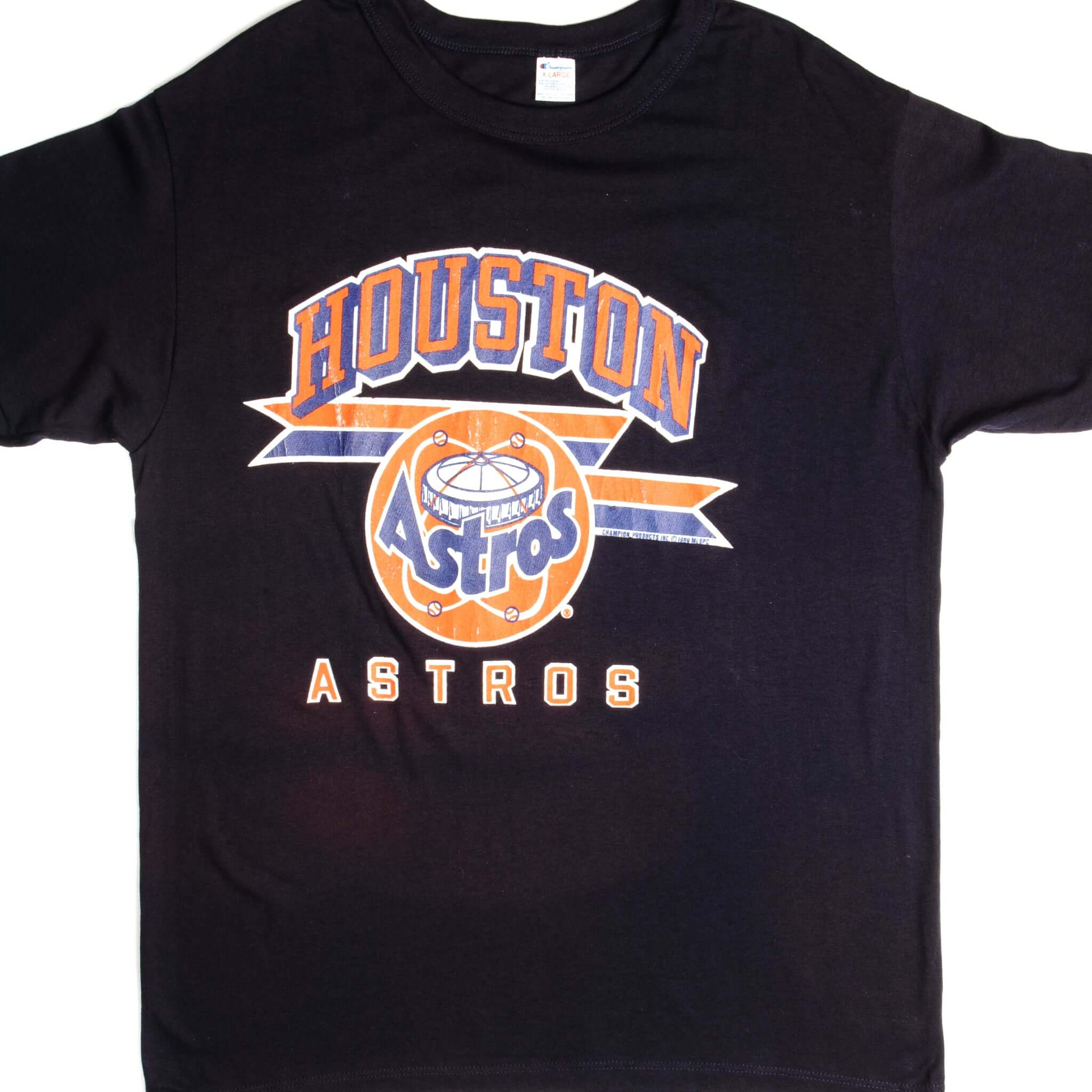 Vintage Champion MLB Houston Astros 1989 Retro Baseball Tee Shirt - Size XL - Made in USA - Deadstock - Perfect for Baseball Fans & Vintage Clothing Collectors