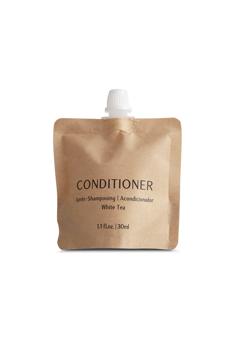 (100/200 Pack) Biodegradable Kraft Paper Pouch Bags - 1.1oz/30ml Travel Size Conditioner Containers | Eco-Friendly Refillable Packaging for Shampoo, Lotion & Cosmetics | Perfect for Hotels, Gyms, Travel & Sample Distribution