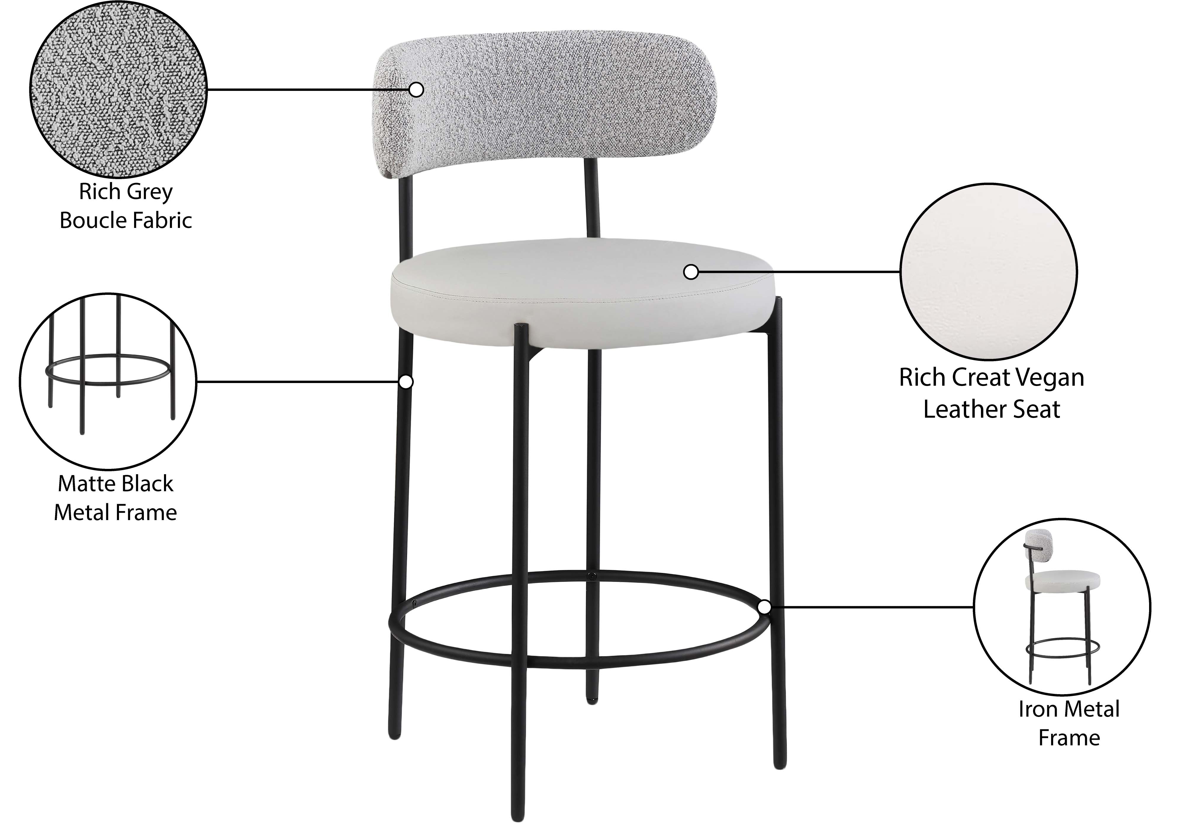 Vegan Leather Seat Stool - Modern PU Leather Footrest Ottoman with Non-Slip Bottom, Perfect for Living Room, Bedroom, Office & Nursery - Lightweight & Space-Saving Stool for Extra Seating or Footrest
