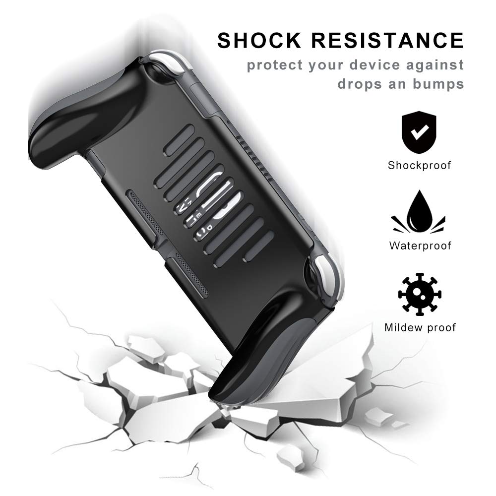 Ergonomic Grip Case for Nintendo Switch Lite - Comfortable Hand Grips & Protective Cover - Compatible with Nintendo Switch Lite Accessories (Black) - Perfect for Gaming, Travel & Long Play Sessions