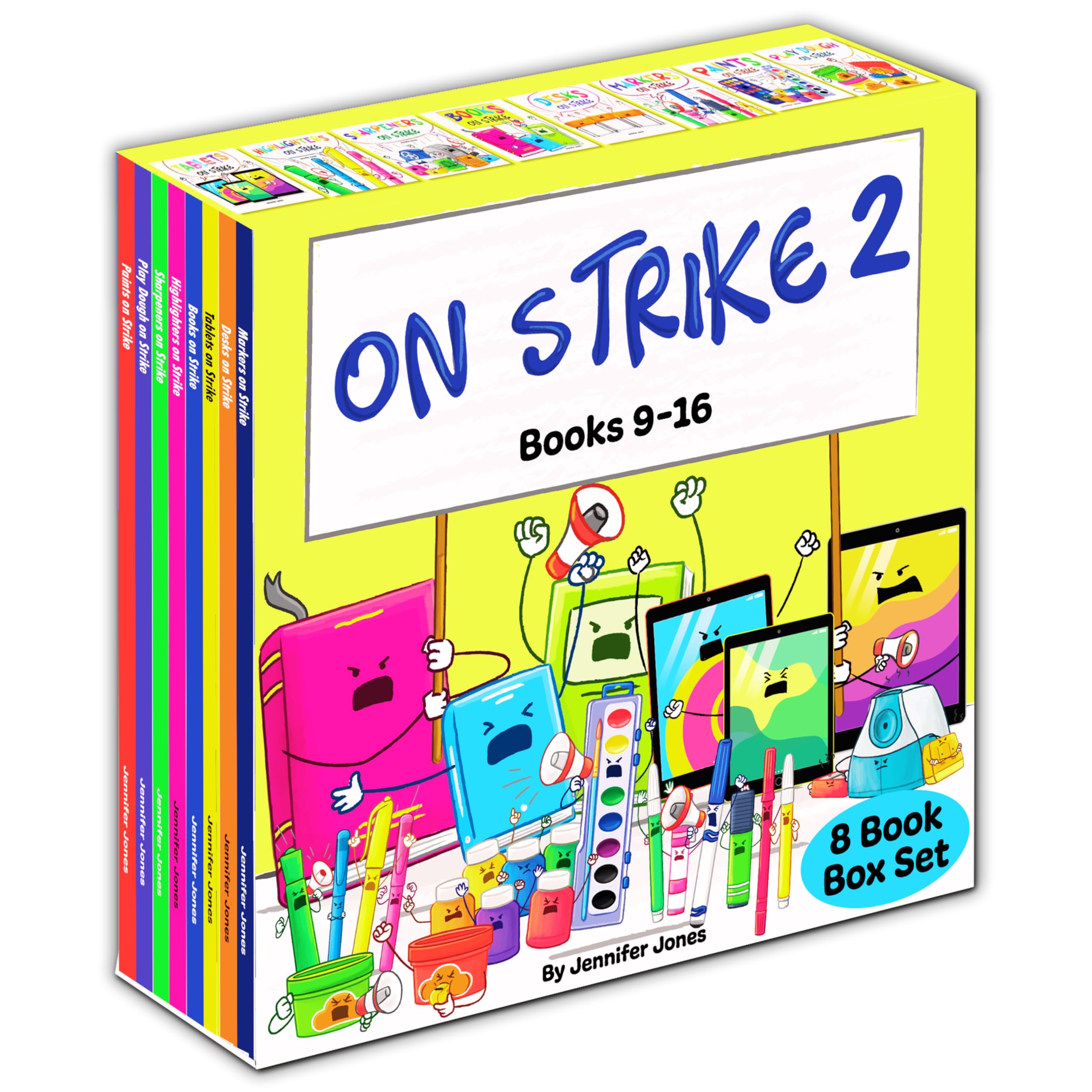 On Strike Box Set 2: Books 9-16 - Books, Tablets, Paints, Play Dough, Markers, Highlighters & Sharpeners on Strike | Fun Classroom Read-Aloud for Teachers & Kids | Perfect for Storytime & School Activities