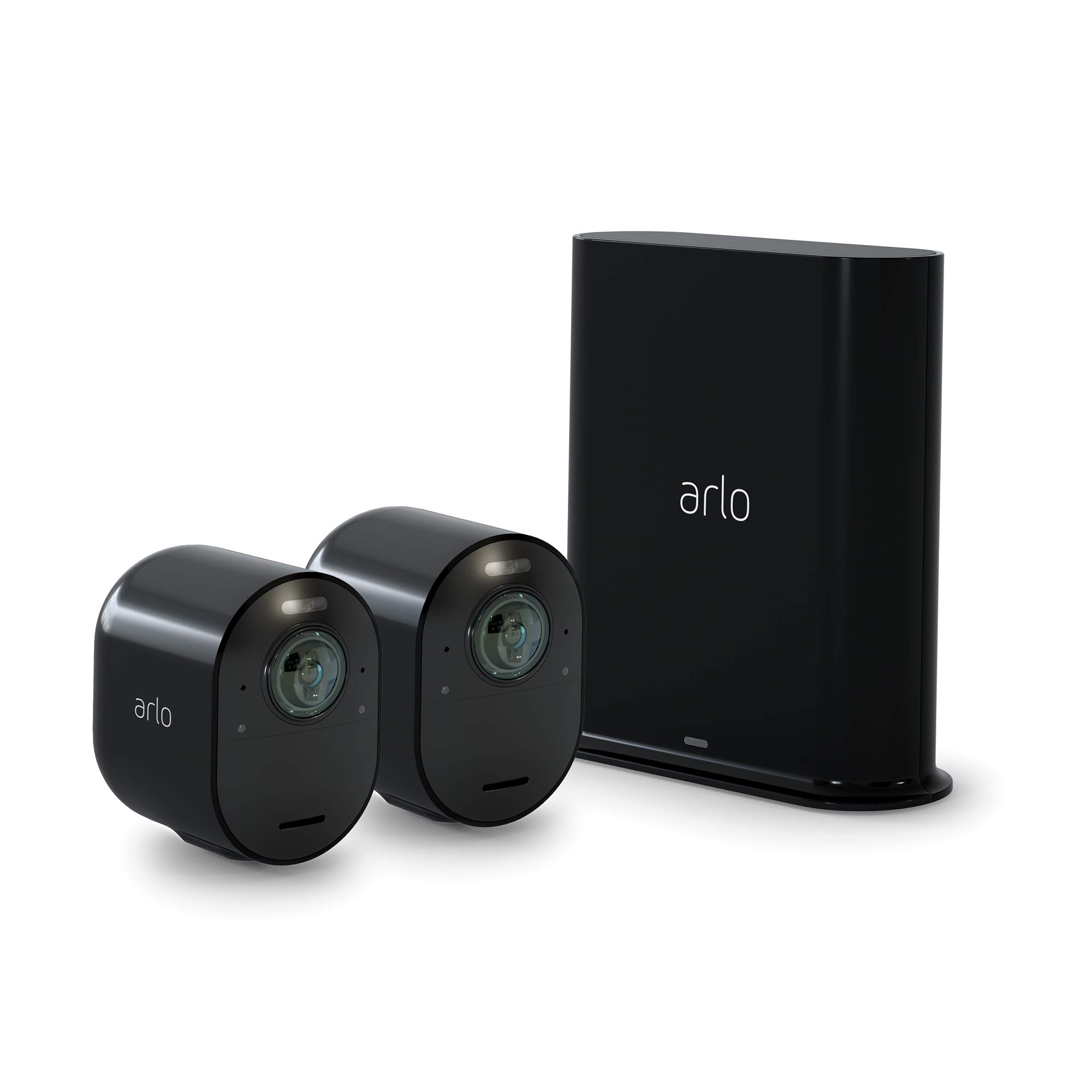 Arlo Ultra 2 Spotlight Camera 4K HDR Wireless Security System (2 Cameras + SmartHub) - Color Night Vision, 180° View, Motion Detection, 2-Way Audio - Ideal for Home & Business Surveillance, Indoor/Outdoor Use, Weatherproof Protection