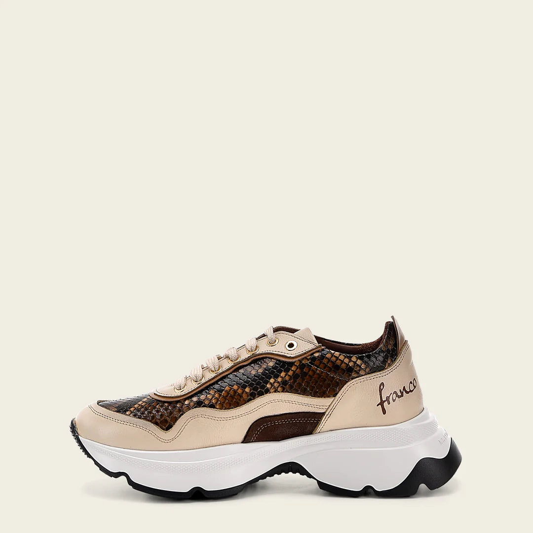 Women's Honey Python Sneakers A09PBVW - Stylish & Comfortable Casual Shoes for Walking, Work & Everyday Wear