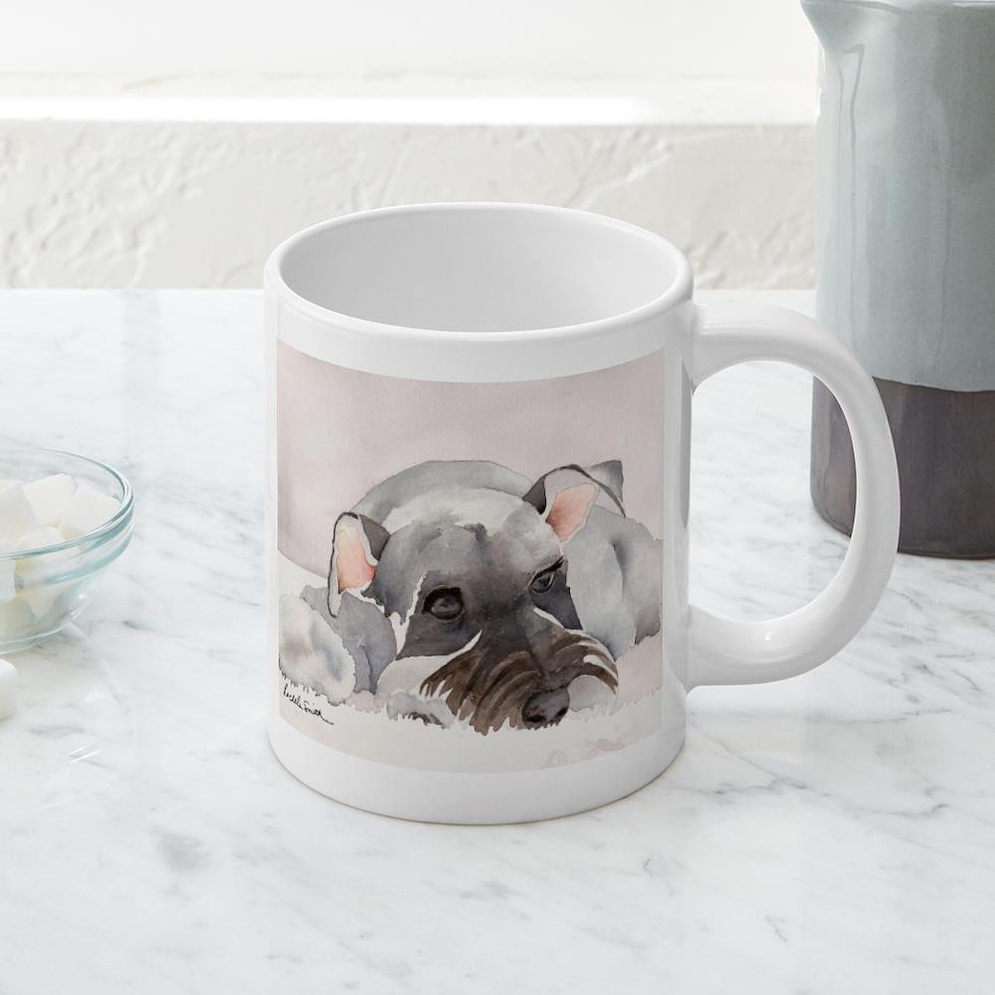 20 oz Ceramic Coffee Mega Mug with Miniature Schnauzer Design - Perfect for Dog Lovers, Office Use & Gift Giving