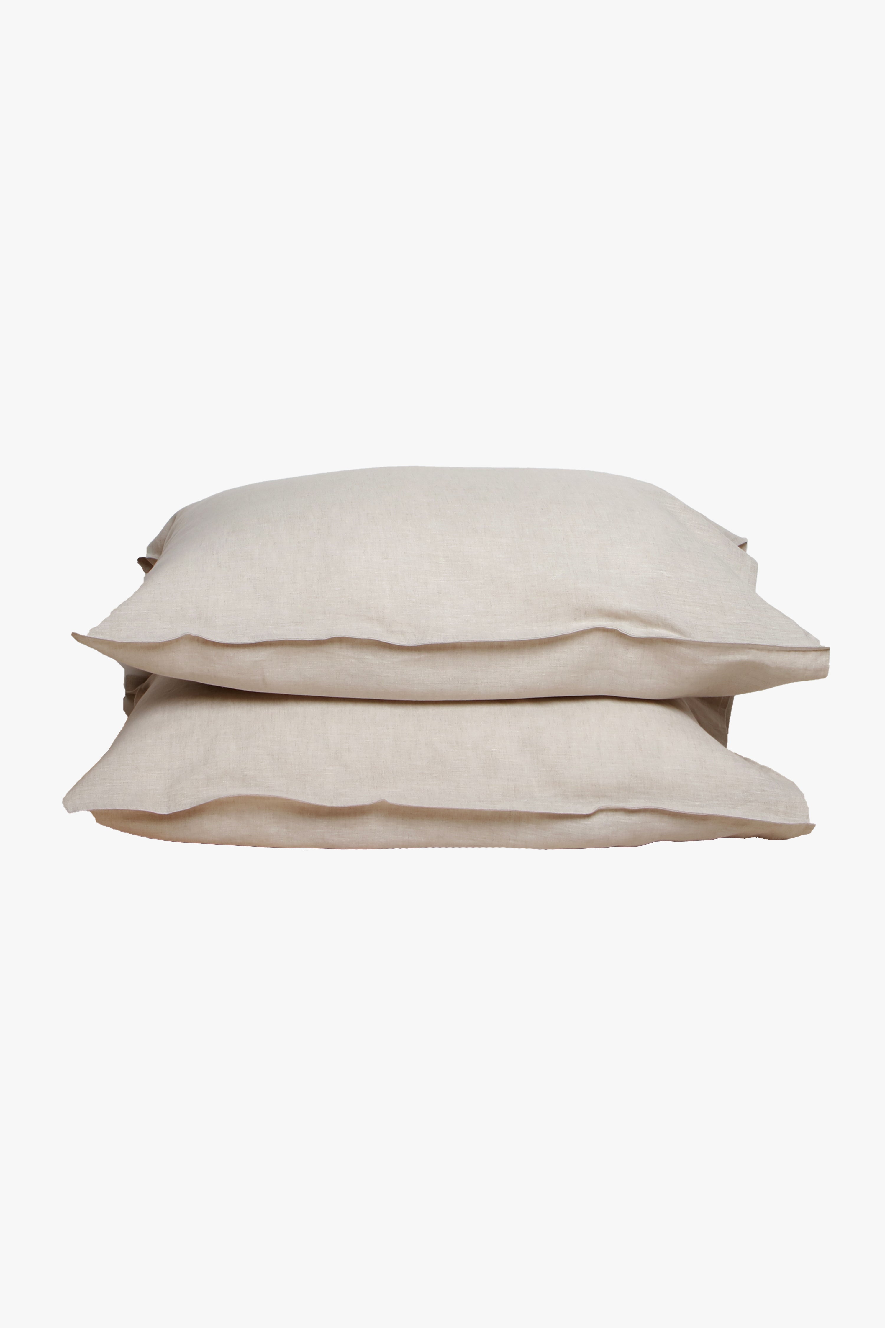 Natural Oatmeal Linen Pillowcase Set of 2 - Breathable & Hypoallergenic Bedding for Comfortable Sleep - Perfect for Home, Hotel, and Travel Use