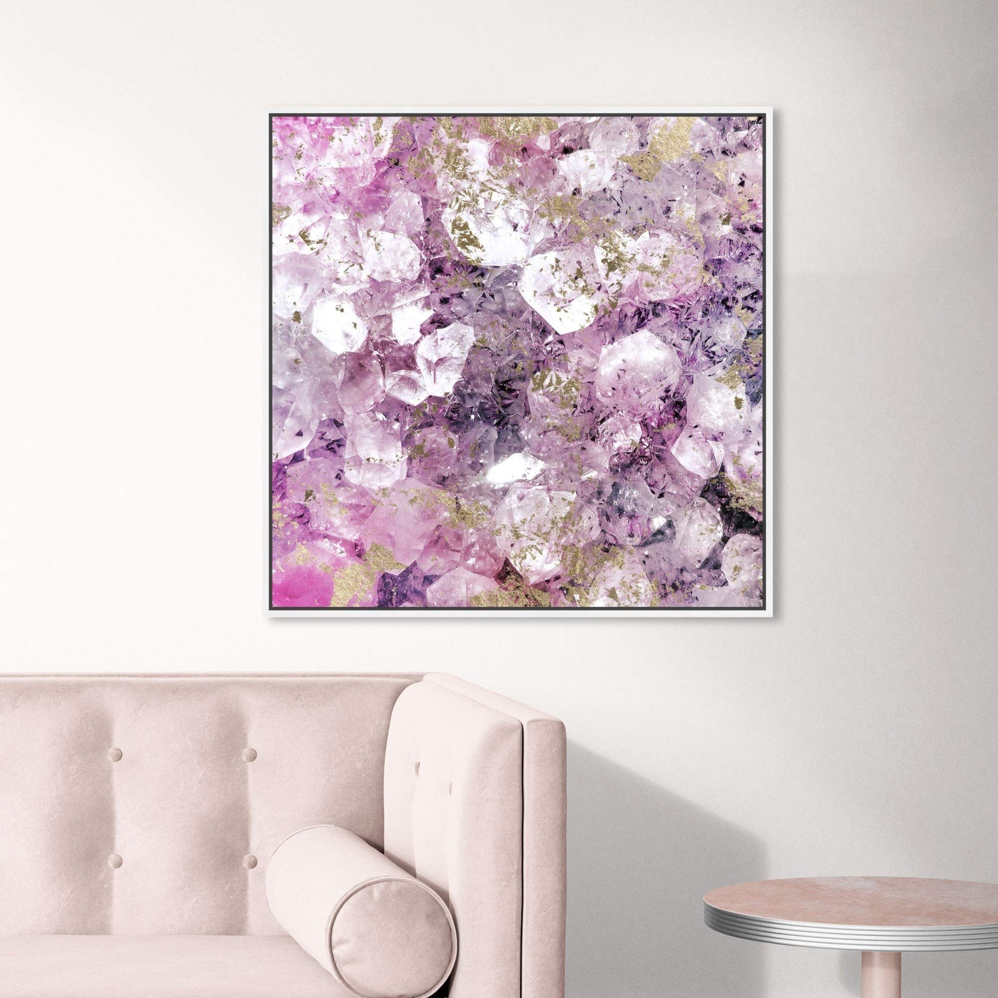 Oliver Gal Abstract Framed Wall Art - 24x24 Inch Purple & Gold Crystal Canvas Print for Romantic Home Decor | Perfect for Living Room, Bedroom & Office Wall Decor