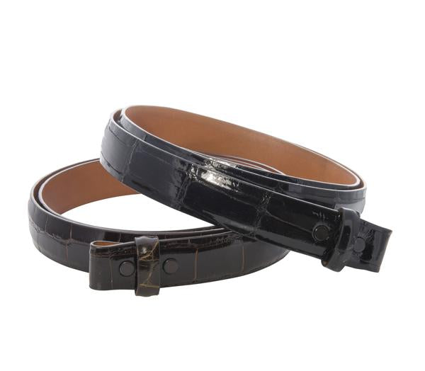 Luxury Genuine Black Alligator Skin Belt for Men - Premium Dress Belt for Business, Formal & Special Occasions