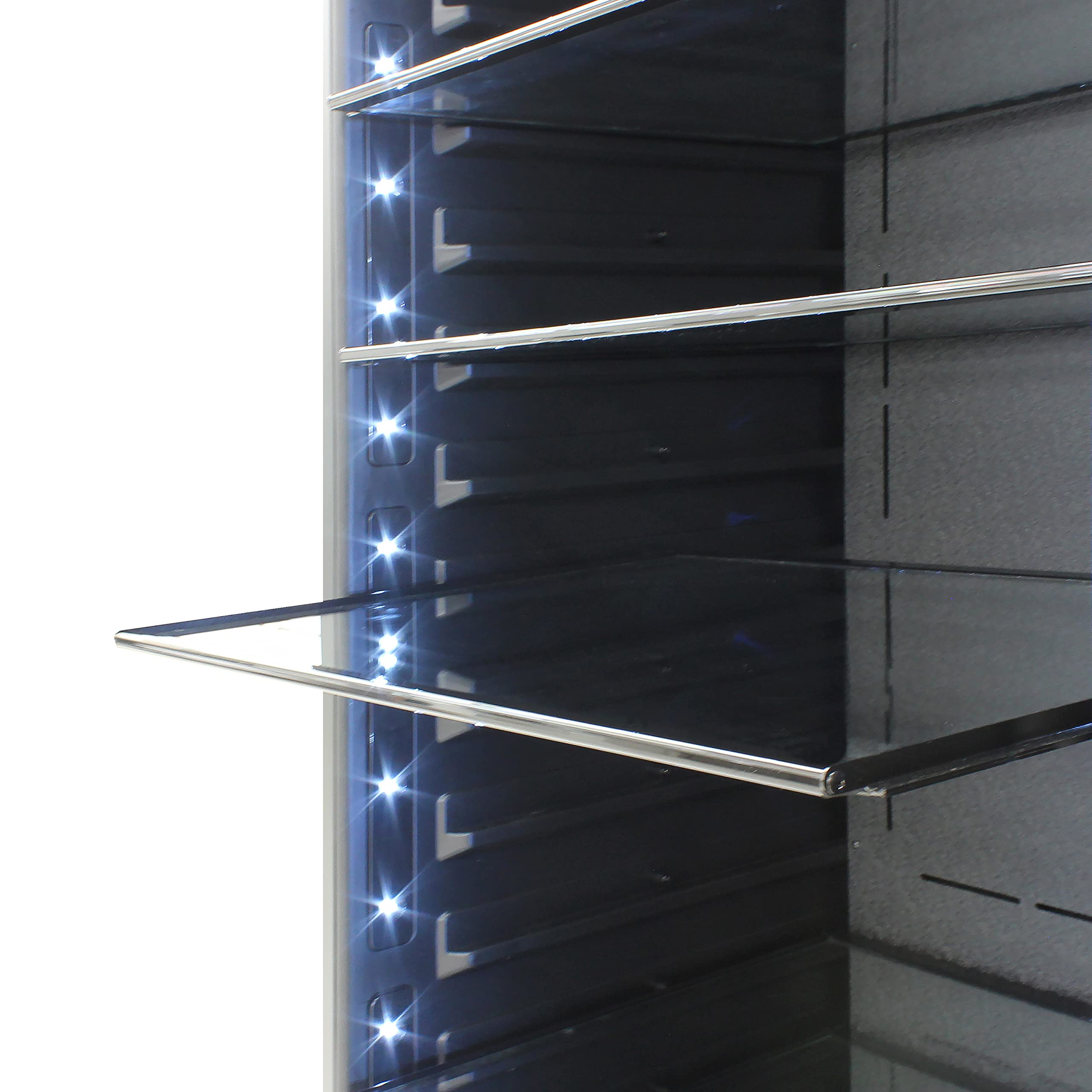 BRAMA 21 Cu. Ft. Compact Refrigerator - Black Energy Efficient Apartment Size Fridge with Adjustable Glass Shelves & Blue LED Lighting - Perfect for Small Kitchen, Dorm, Office, Garage or RV - Single Zone Cooling, 29.5 Inch Wide Space Saving Design