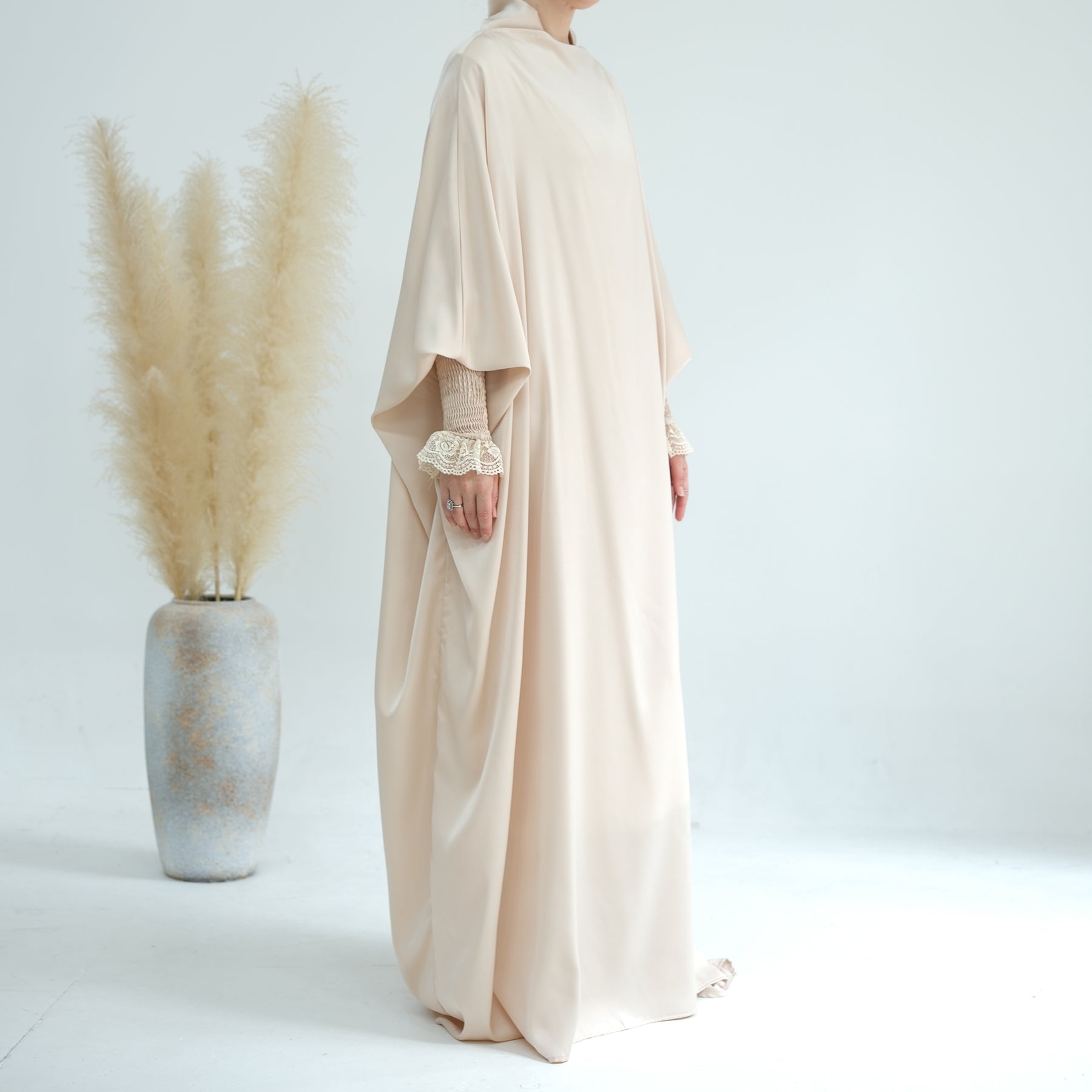 Marwa Satin Jilbab - Premium Linen Hijab for Women - Perfect for Prayer, Work & Everyday Wear