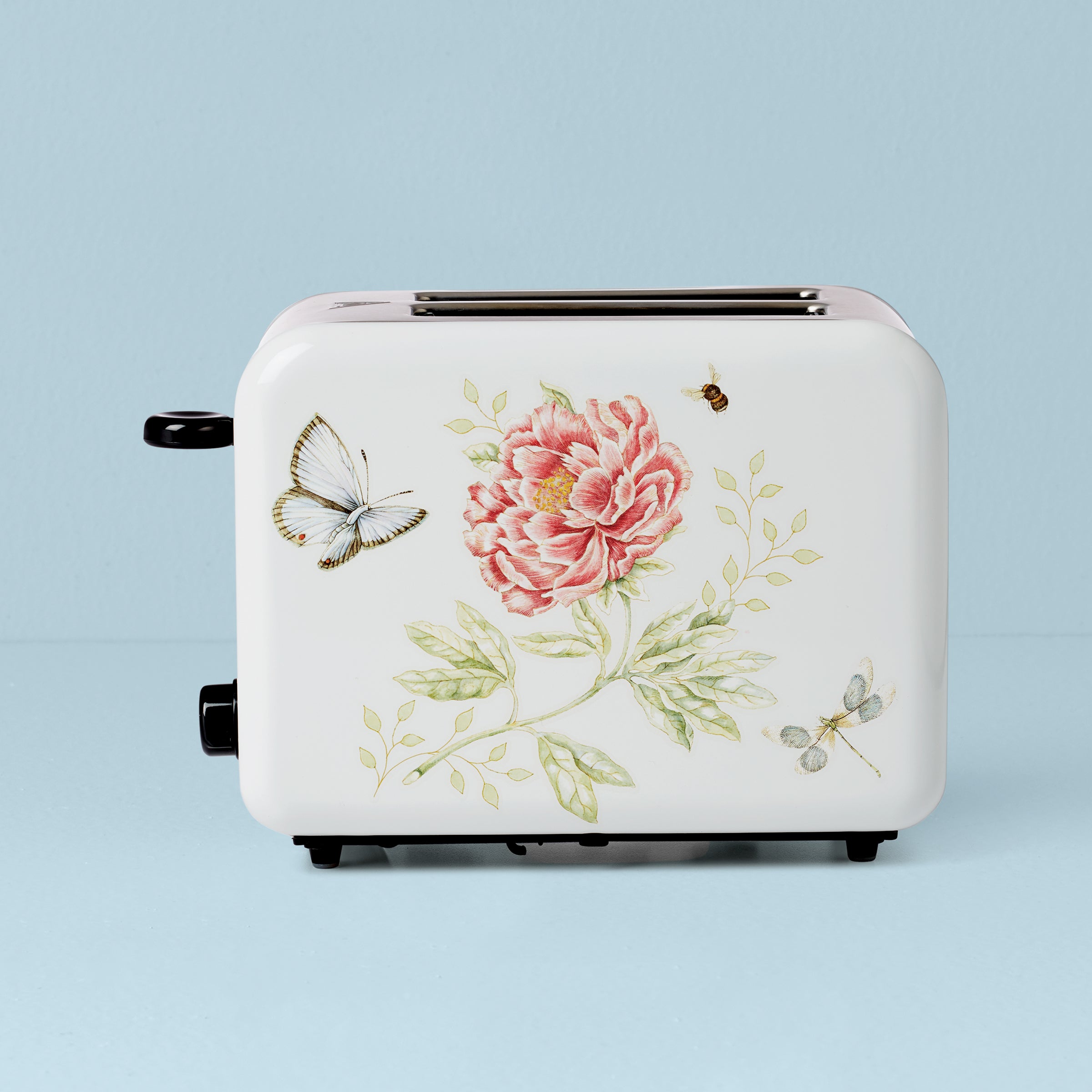 Butterfly Meadow 2-Slice Toaster - Stainless Steel, Extra-Wide Slots, Quick Toast & Bagel Settings - Perfect for Breakfast, Kitchens, Dorms & Small Spaces