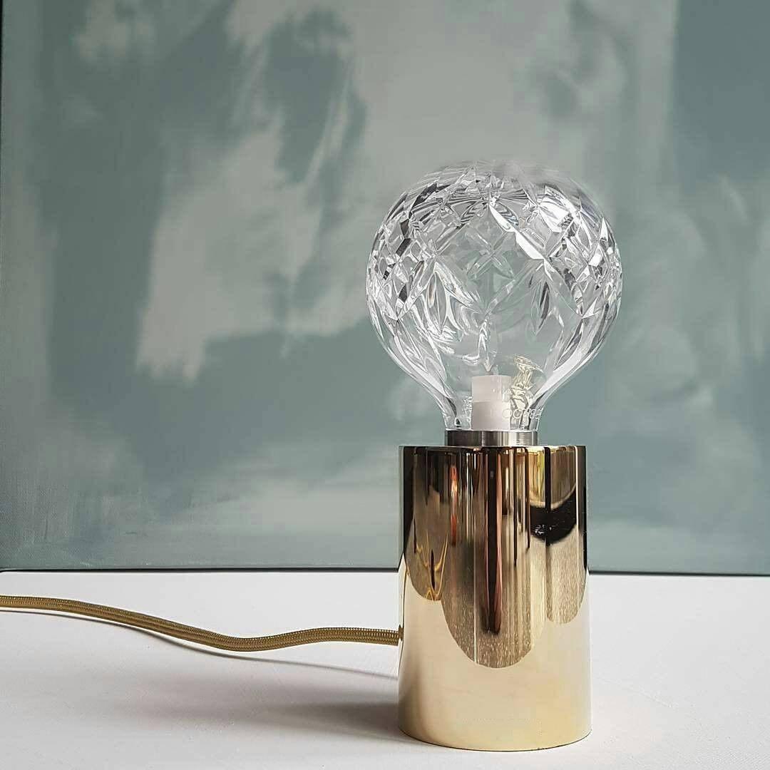 Elegant Crystal Bulb Table Lamp - Modern LED Bedside Light for Living Room, Bedroom & Office Decor - Perfect for Nightstands, Desks & Reading Nooks