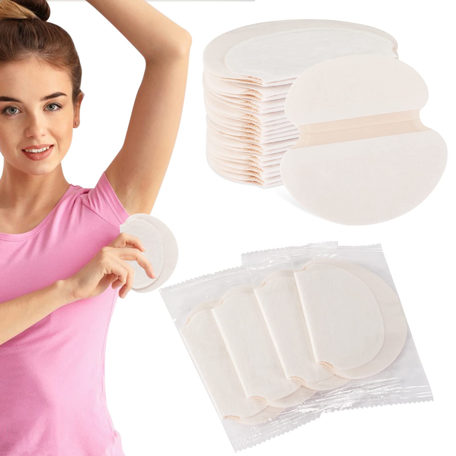 SEPGLITTER 60Pcs Disposable Underarm Sweat Pads for Women & Men - 100% Cotton, Extra Sticky, Unflavored, Super Absorbent Armpit Sweat Pads - Perfect for Workouts, Office Wear & Hot Weather Comfort