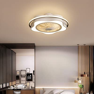 Modern 23-Inch Floral Ceiling Fan with LED Lights & Remote Control - 3 Color Changing Round Indoor Lighting, Low Profile Semi-Flush Mount Smart Fan for Bedroom, Living Room & Home Office - Quiet & Energy Efficient Cooling Solution