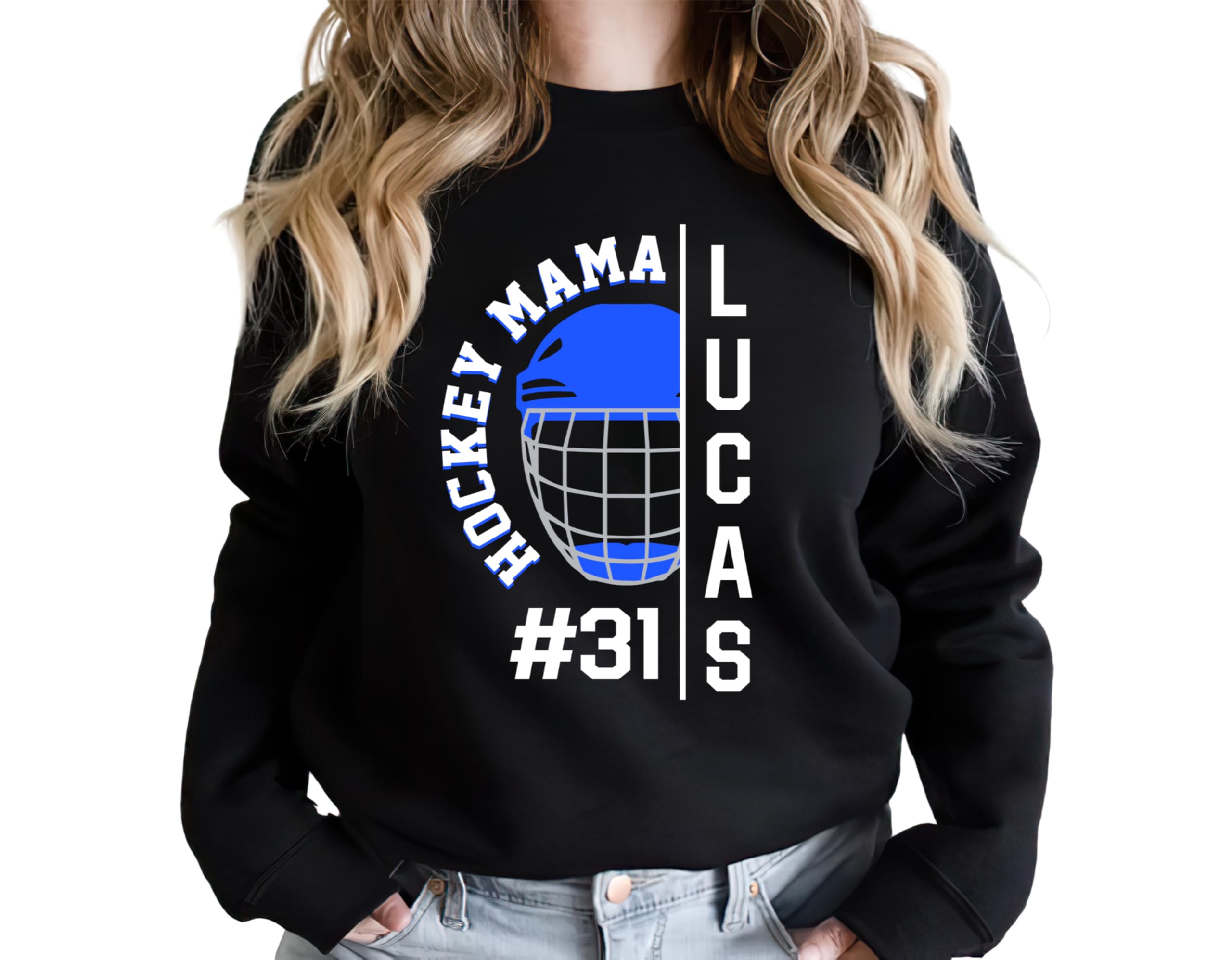 Personalized Hockey Mom Sweatshirt for Women - Custom Hockey Mom Shirt - Comfortable & Stylish Hockey Apparel - Perfect for Games, Practices & Supporting Your Team
