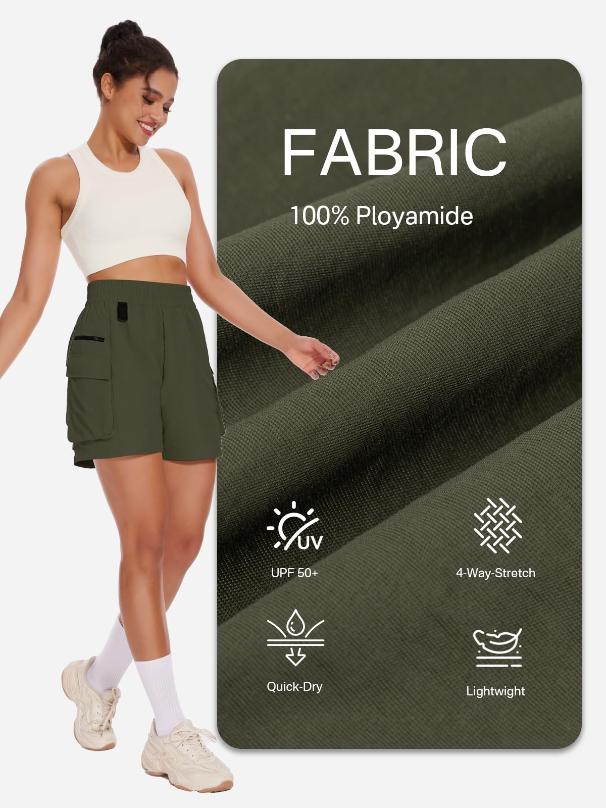 VUTRU Women's Hiking Cargo Shorts 6.7