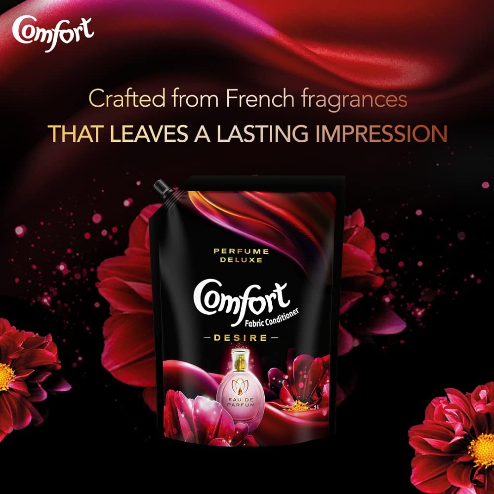 Luxury Comfort Perfume Deluxe Fabric Softener - 2L Pouch with French Floral & Orange Fragrance for Laundry & Home Freshness