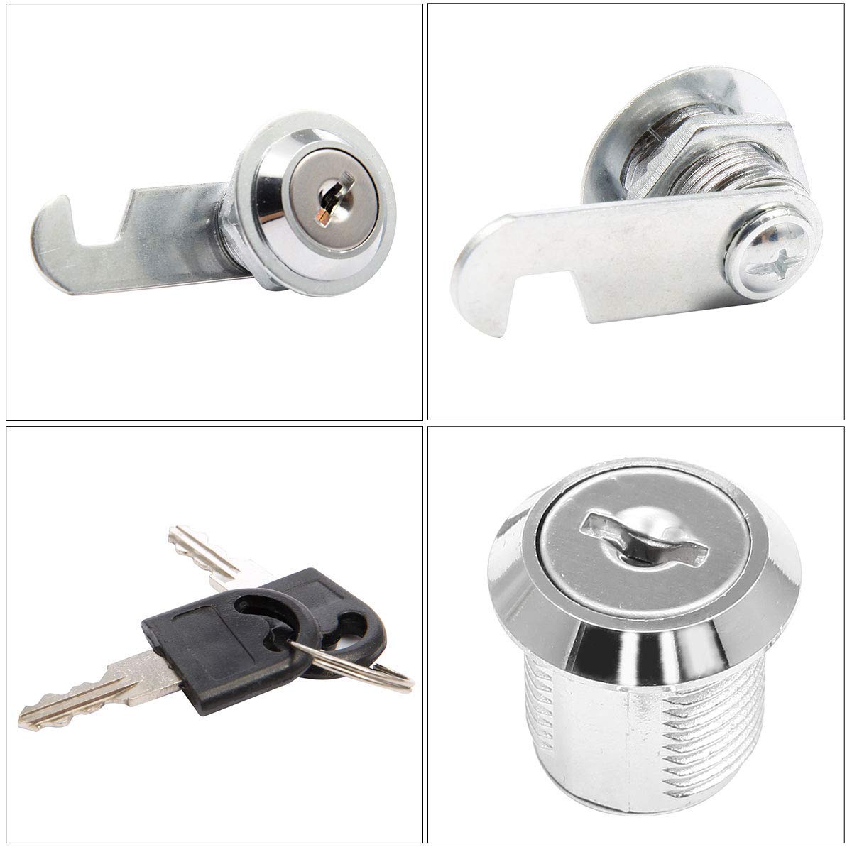 16mm Cam Lock with Keys - Secure File Cabinet, Cupboard, Mailbox, Drawer & Tool Box (Keyed Different, 1 Pack) - Ideal for Home, Office & Storage Security