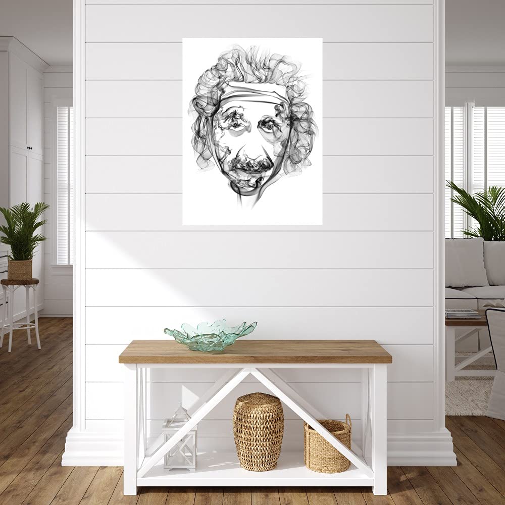 Einstein Canvas Wall Art Print - Premium Fine Art Painting by Octavian Mielu - 24x32 Inch Ready to Hang - Perfect for Living Room, Bedroom, Office Decor - Unique Gift Idea for Science Lovers & Home Decor Enthusiasts