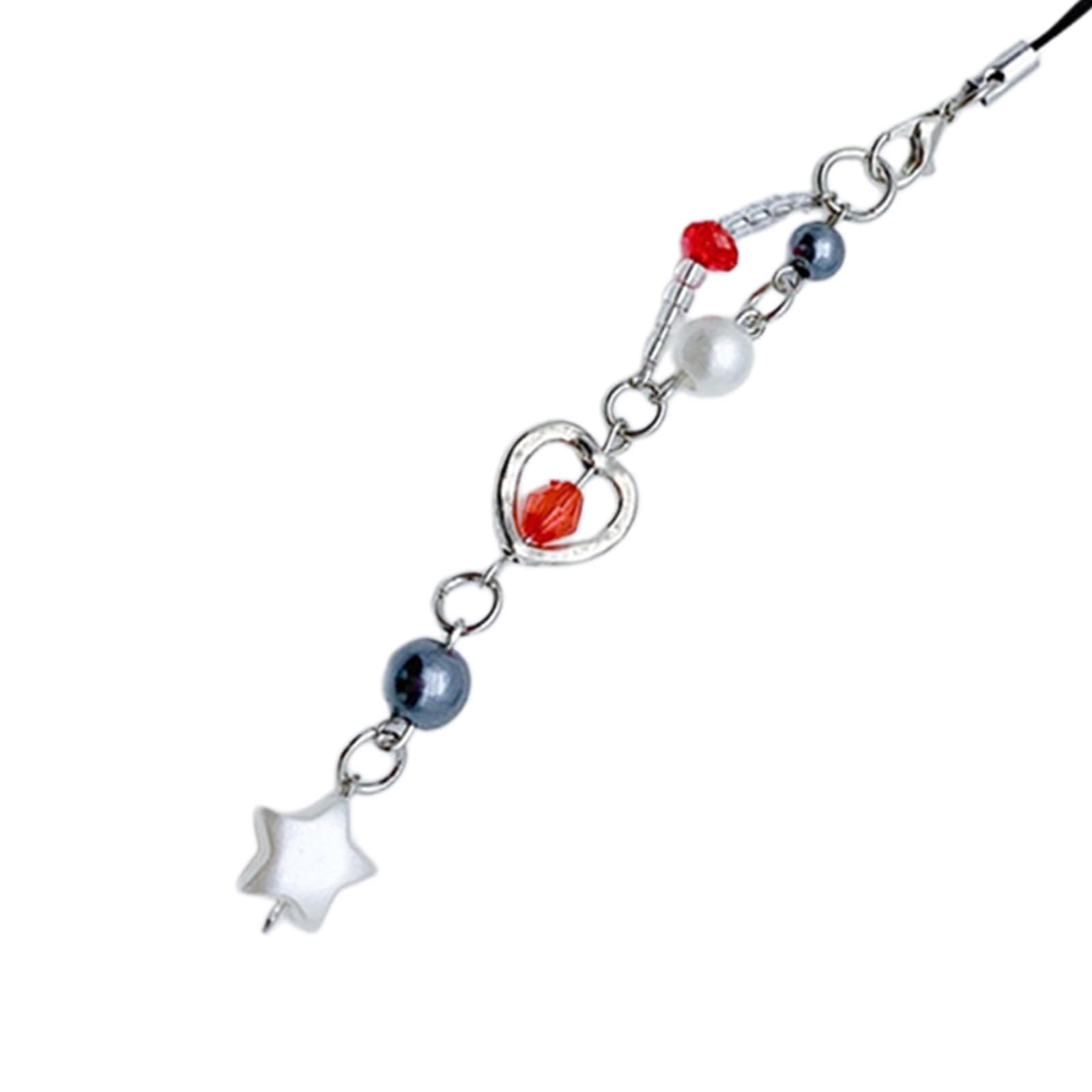 Handmade Beaded Phone Lanyard - Detachable Star Cellphone Strap & Keychain for Wallet, Bags | Stylish Accessory for Everyday Use, Gifts, and Phone Safety