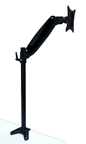 Ergonomic Adjustable Hydraulic Sit-Stand Desk Monitor Arm - Single Screen Black for Home & Office Workspace - Supports Correct Height for Comfort During Long Work Hours, Gaming & Video Editing