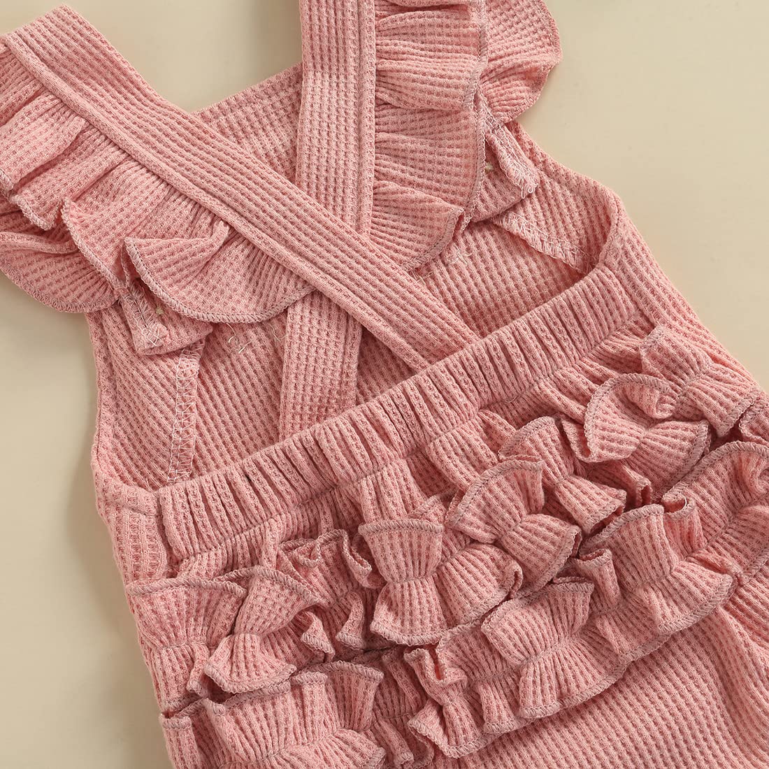 MERSARIPHY Boho Baby Girl Romper - Cotton Linen Straps Bodysuit Tops for Newborns | Summer Outfits for Girls | Perfect for Beach, Park & Family Photos