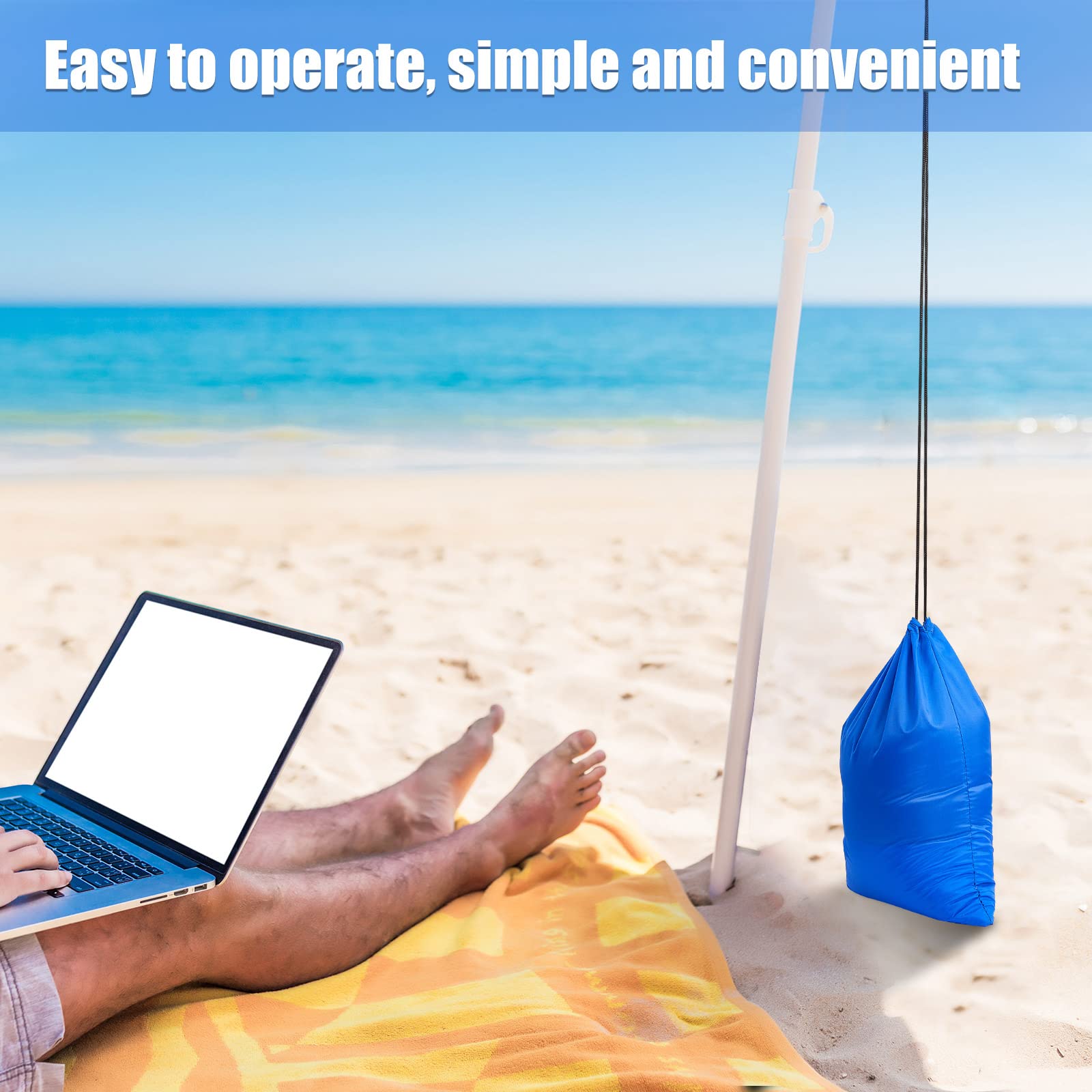 Heavy Duty Blue Sand Bags for Canopy & Beach Umbrella - 2 Pack Portable Weights for Outdoor Tents, Instant Canopies, and Holiday Supplies - Perfect for Beach, Camping, and Outdoor Events