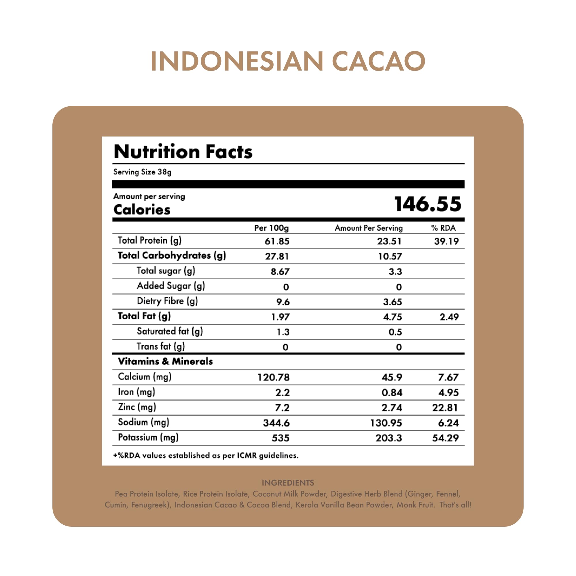 Organic Plant Protein Powder with Happy Gut Support - Brown Rice & Pea Protein Isolate, Mulethi, Fermented Papaya, Cumin | Prebiotic & Probiotic Blend | Vegan Protein Supplement for Muscle Recovery & Digestive Health | Perfect for Post-Workout Smoothies & Healthy Breakfasts