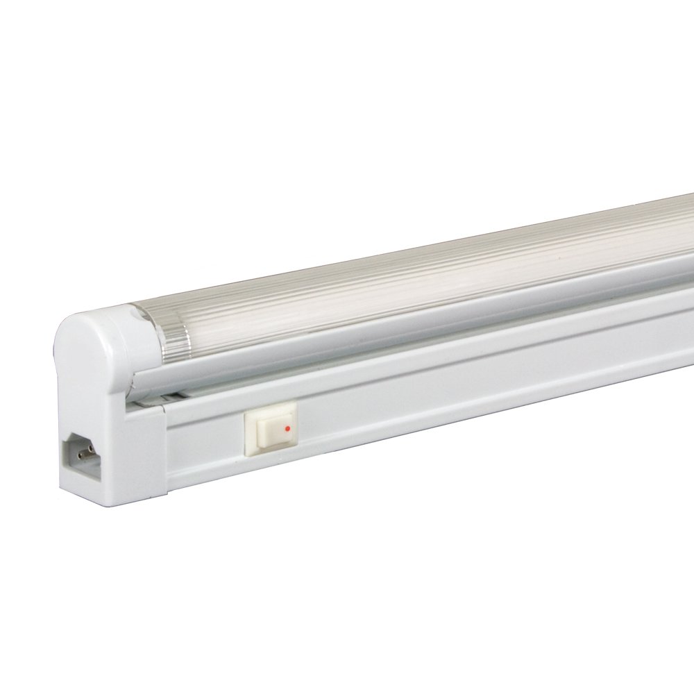 Jesco Lighting SG5-35SW/64 35W T5 Light Fixture - 6400K Daylight White, Grounded with Switch | Energy Efficient Office Lighting, Workshop & Garage Light Fixture