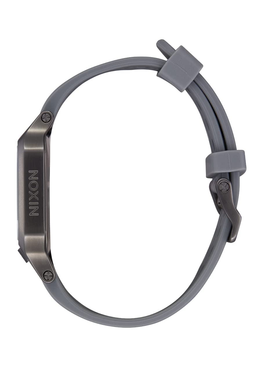 NIXON Heat A1320 Digital Sports Watch for Men & Women - 38mm Ultra Thin Lightweight Design with LCD Display - 100M Water Resistant for Swimming, Running & Workouts - 20mm PU Strap - Perfect for Gym, Outdoor Activities & Everyday Wear