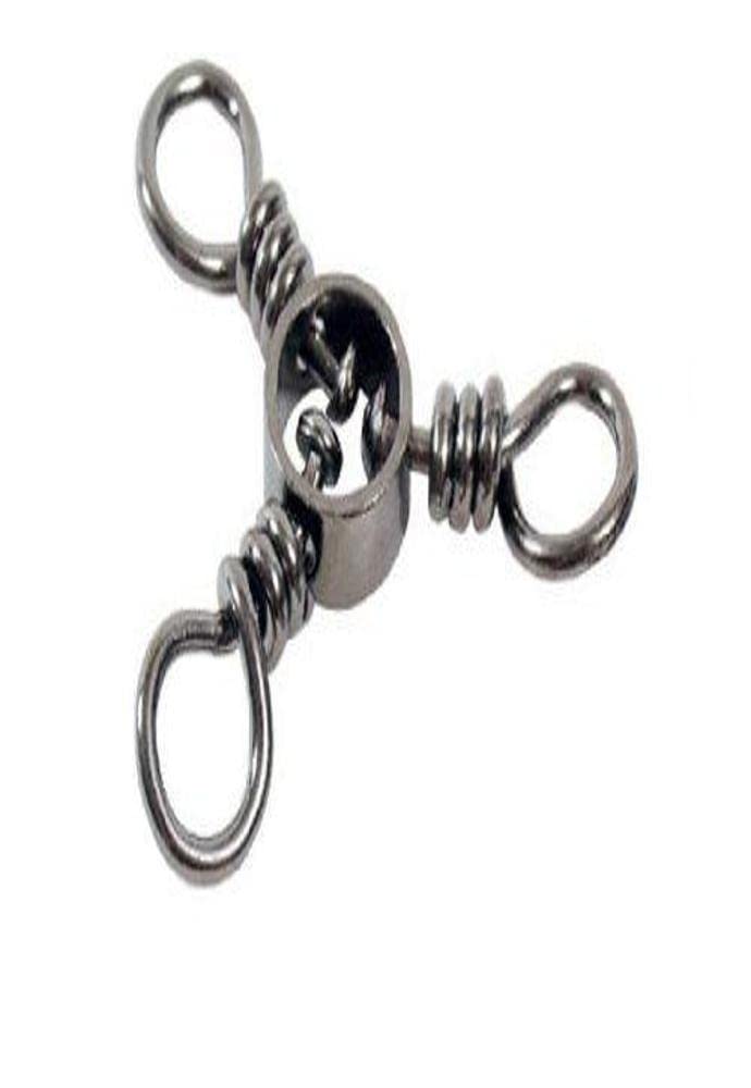 8-Pack Spro Three-Way Swivel Connectors - Heavy Duty 360° Rotating Fishing Swivels for Saltwater & Freshwater Fishing, Trolling, and Tackle Rigging