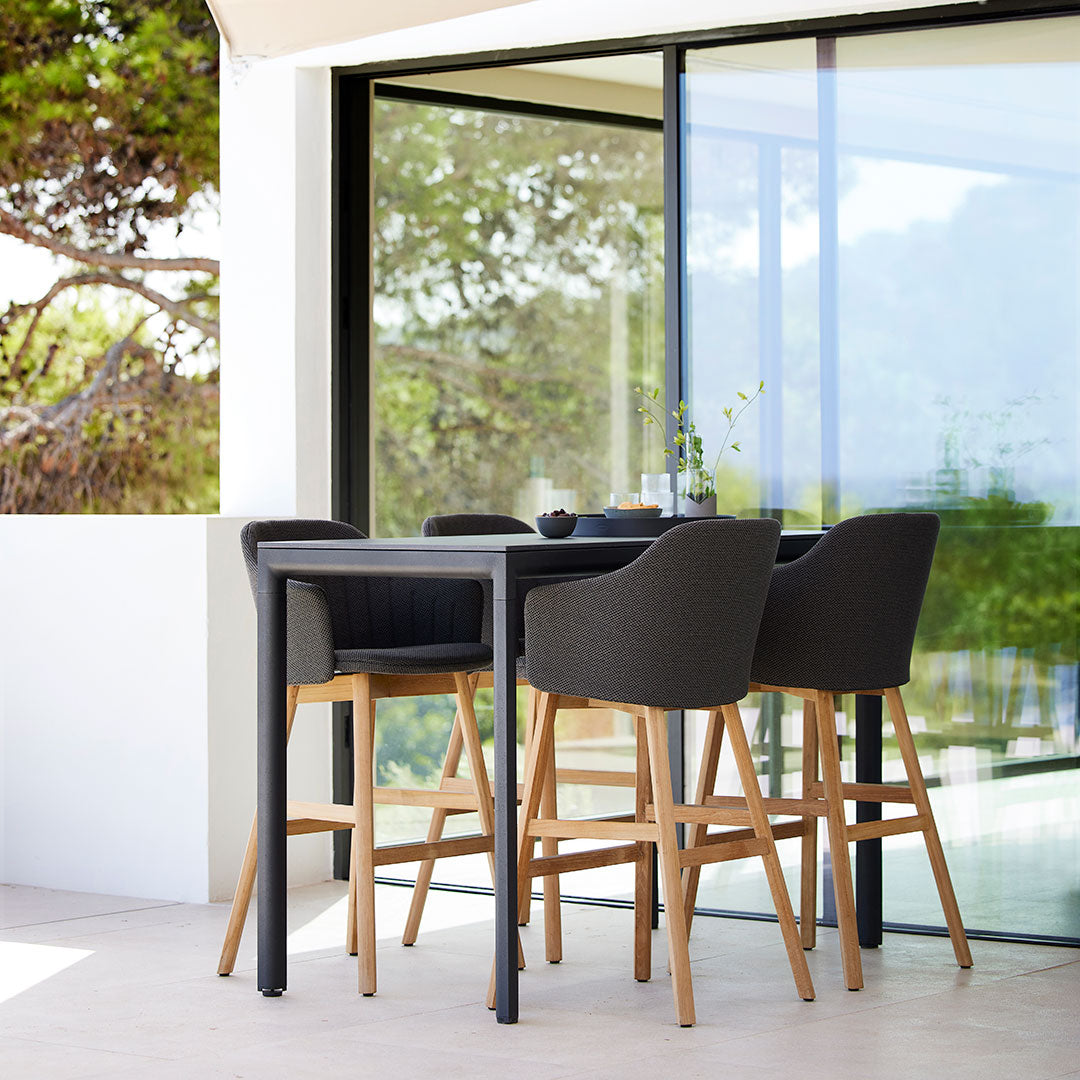 Premium Outdoor Bar Stool with Comfortable Seat Cushion & Durable Wood Base - Perfect for Patio, Deck, Backyard, and Poolside Relaxation