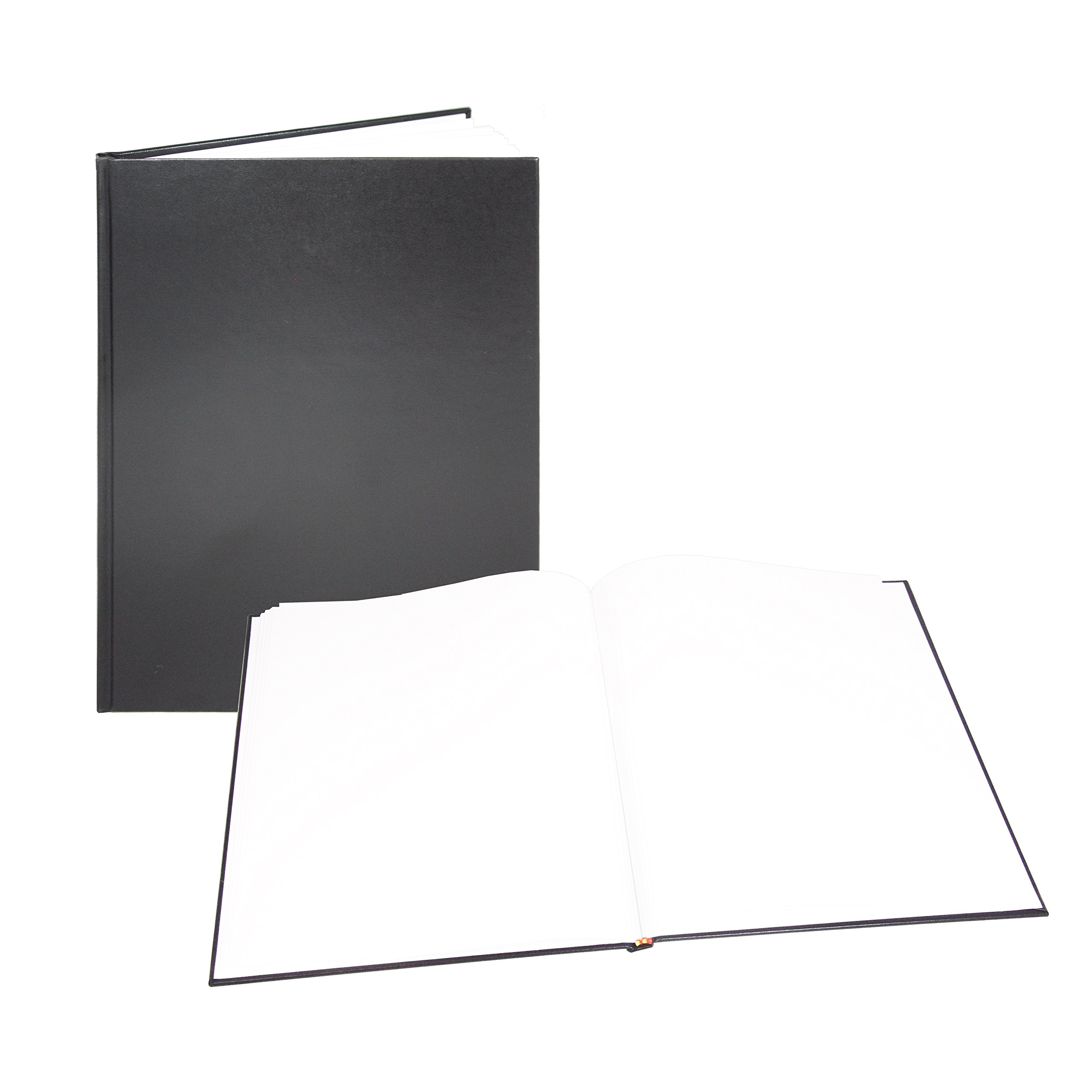 BookFactory Large Black Blank Notebook - 96 Pages, 8 7/8