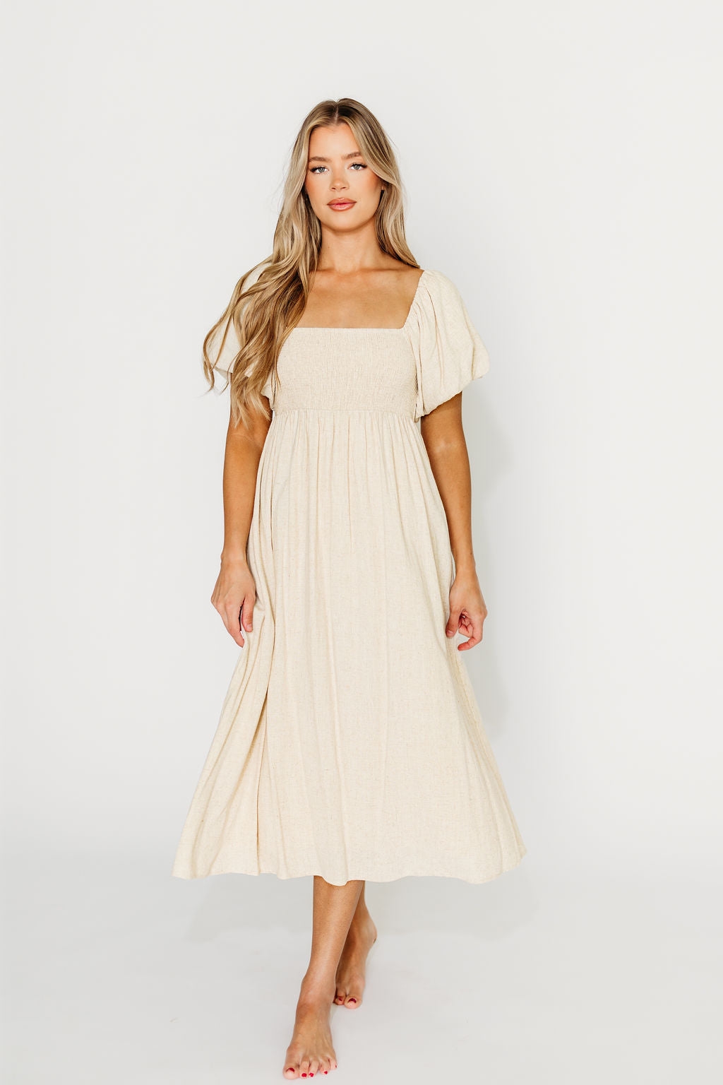 Rosalie Maxi Dress in Linen - Bump Friendly Maternity Dress for Women | Comfortable Summer Dress for Pregnancy, Beach, Vacation & Special Occasions