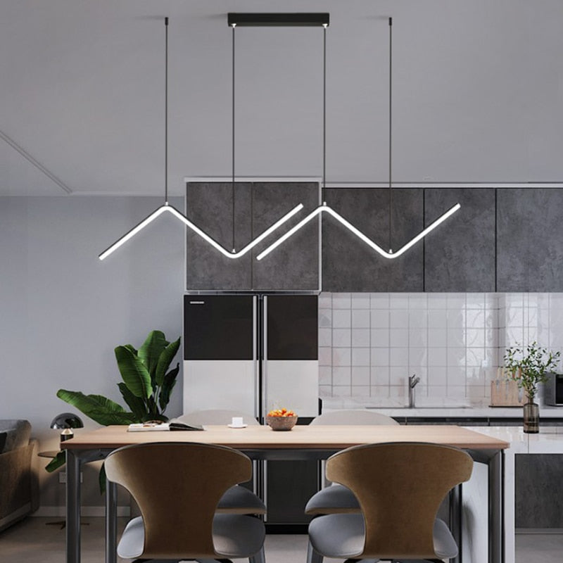 Nordic Modern Pendant Light - Art Line LED Hanging Lamp for Dining Room, Kitchen Island, Bedroom & Living Room Decor