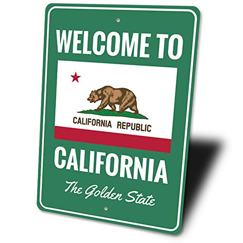 California State Flag Metal Sign - 10