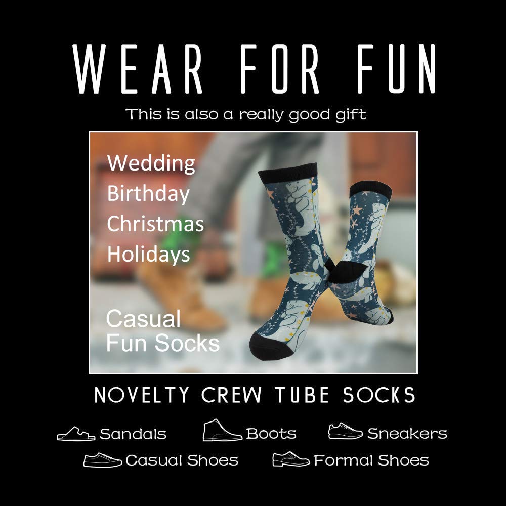 YISHOW Funny Crazy Novelty Crew Socks for Men & Women - Cool Comfortable Cotton Socks for Daily Wear, Gifts, and Costume Parties