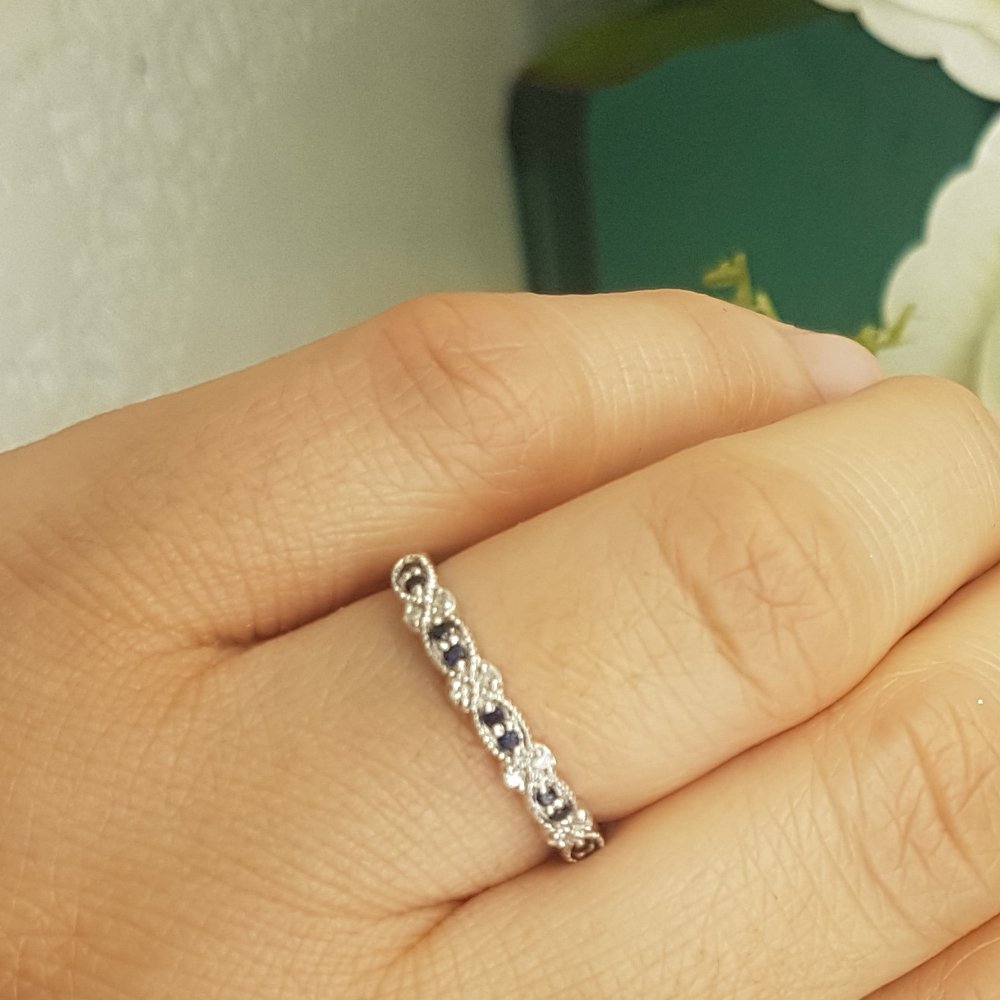 Dazzlingrock Collection 925 Sterling Silver Round Gemstone & White Diamond Marquise Miligrain Ring for Women - Perfect for Weddings, Anniversaries, and Special Occasions