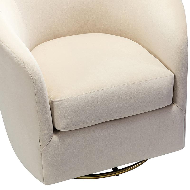 Emanuela Velvet Swivel Barrel Armchair - Modern Accent Chair for Living Room, Bedroom & Office - 360° Rotating Comfortable Lounge Chair with Soft Upholstery - Perfect for Reading, Relaxing & Home Decor
