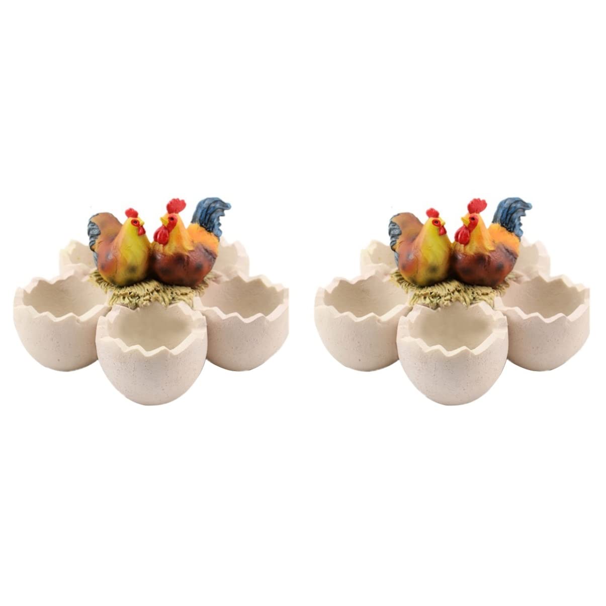 Yardwe 2-Pack Resin Succulent Planters - Small Cactus & Bonsai Flower Pots for Indoor Plants, Home & Office Decor