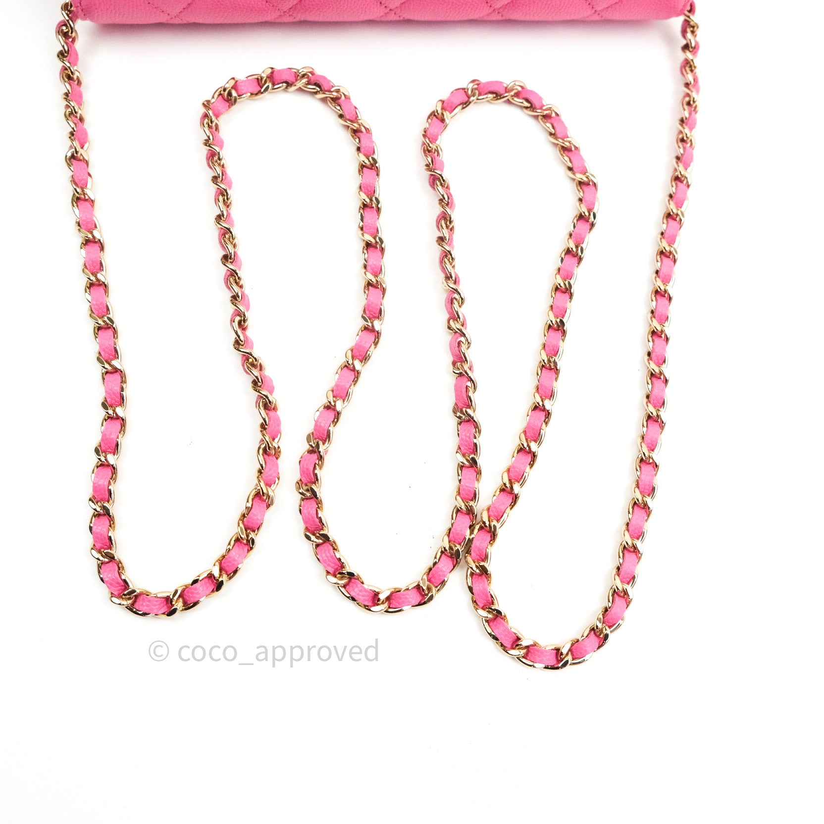 Chanel Caviar Quilted Wallet on Chain WOC in Pink with Light Gold Hardware - Perfect for Evening Events, Date Nights & Luxury Fashion Accessories