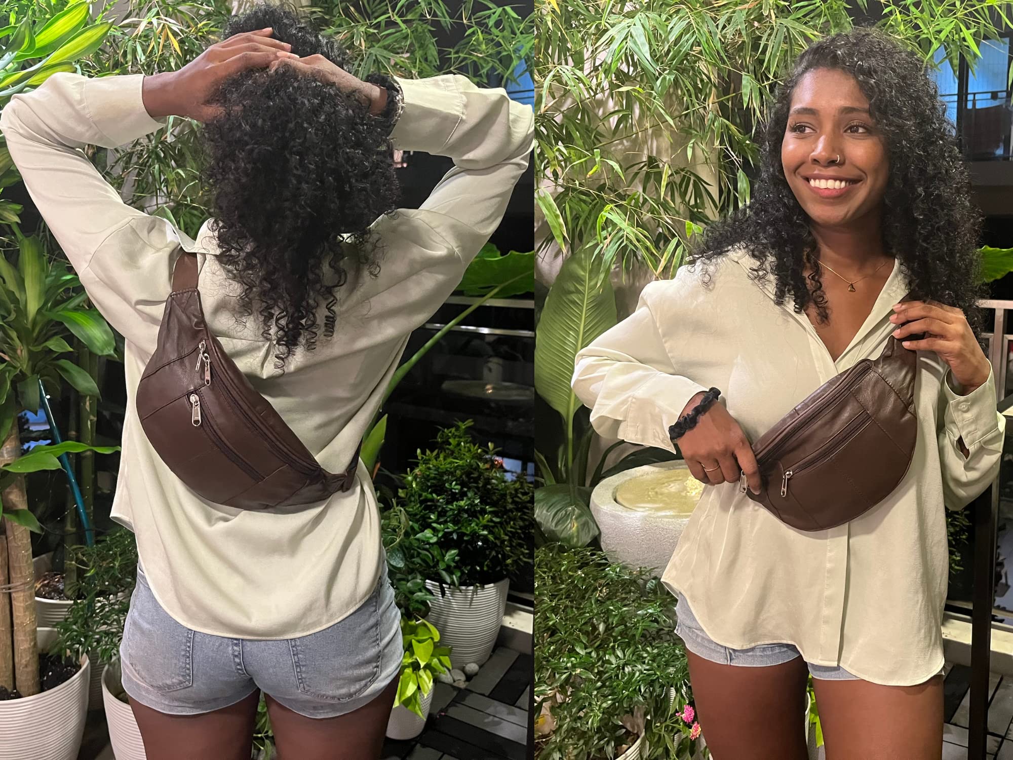 Liberty Leather Medium Fanny Pack for Women - Crossbody Waist Bag with Adjustable Strap, Stylish Bum Hip Pack for Teen Girls & Women | Perfect for Travel, Hiking, Running & Everyday Use