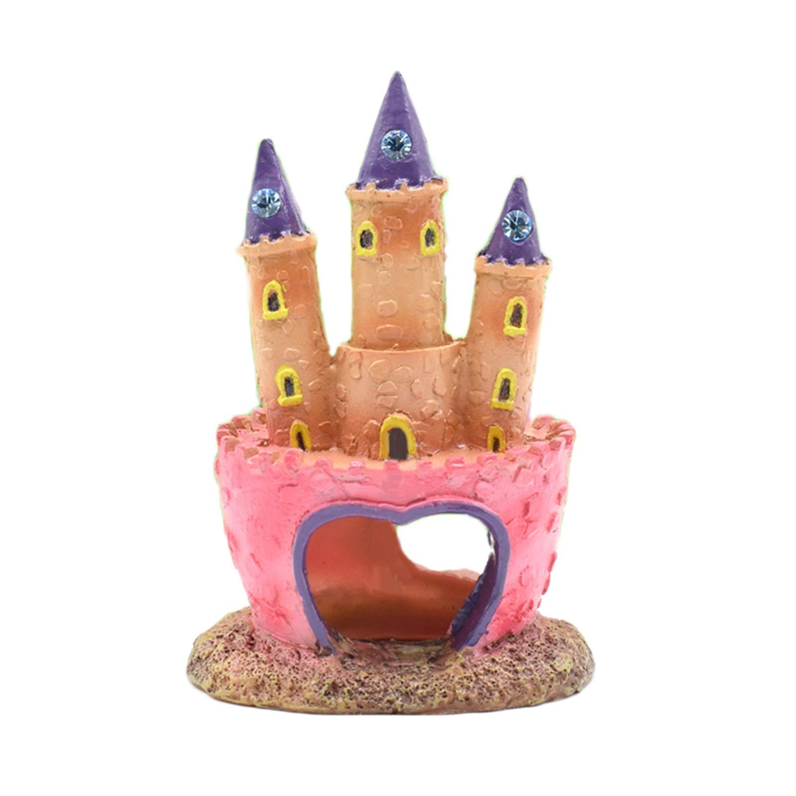Pink Princess Castle Fish Cave - Artificial Aquarium Decoration for All Fish Tanks | Decorative Hideout for Betta, Goldfish & Tropical Fish | Perfect for Home, Office & Kids Aquariums | Enhances Fish Comfort & Tank Aesthetics