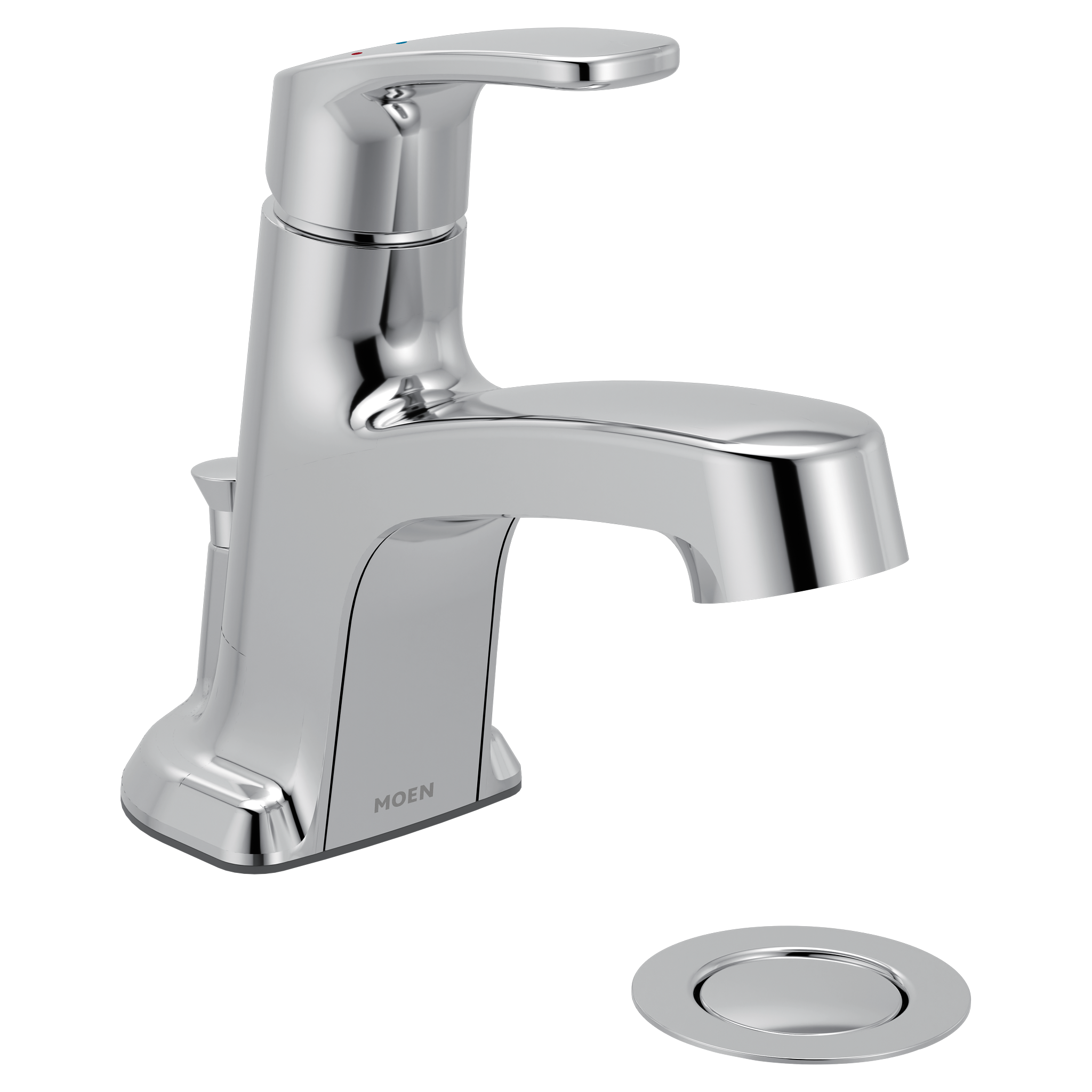 Chrome One-Handle Low Arc Bathroom Faucet - Modern Water-Saving Design for Sink & Vanity | Perfect for Home, Hotel & Commercial Use