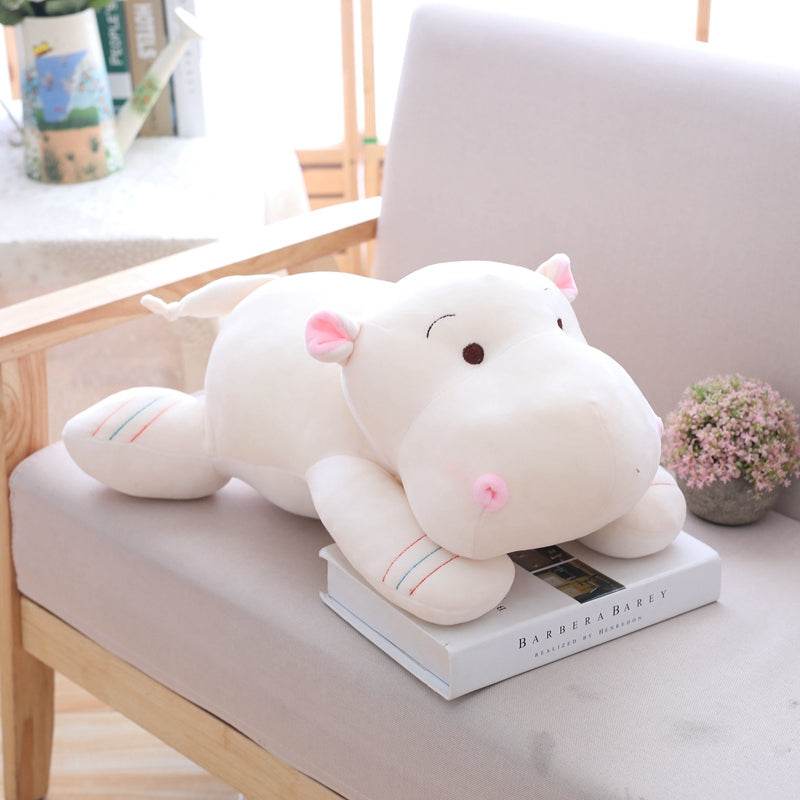 Cute Kawaii Stuffed Hippo Plush Toy - Soft & Huggable Animal Pillow for Kids, Girls, Boys - Perfect for Bedroom Decor, Gifts, and Cuddling