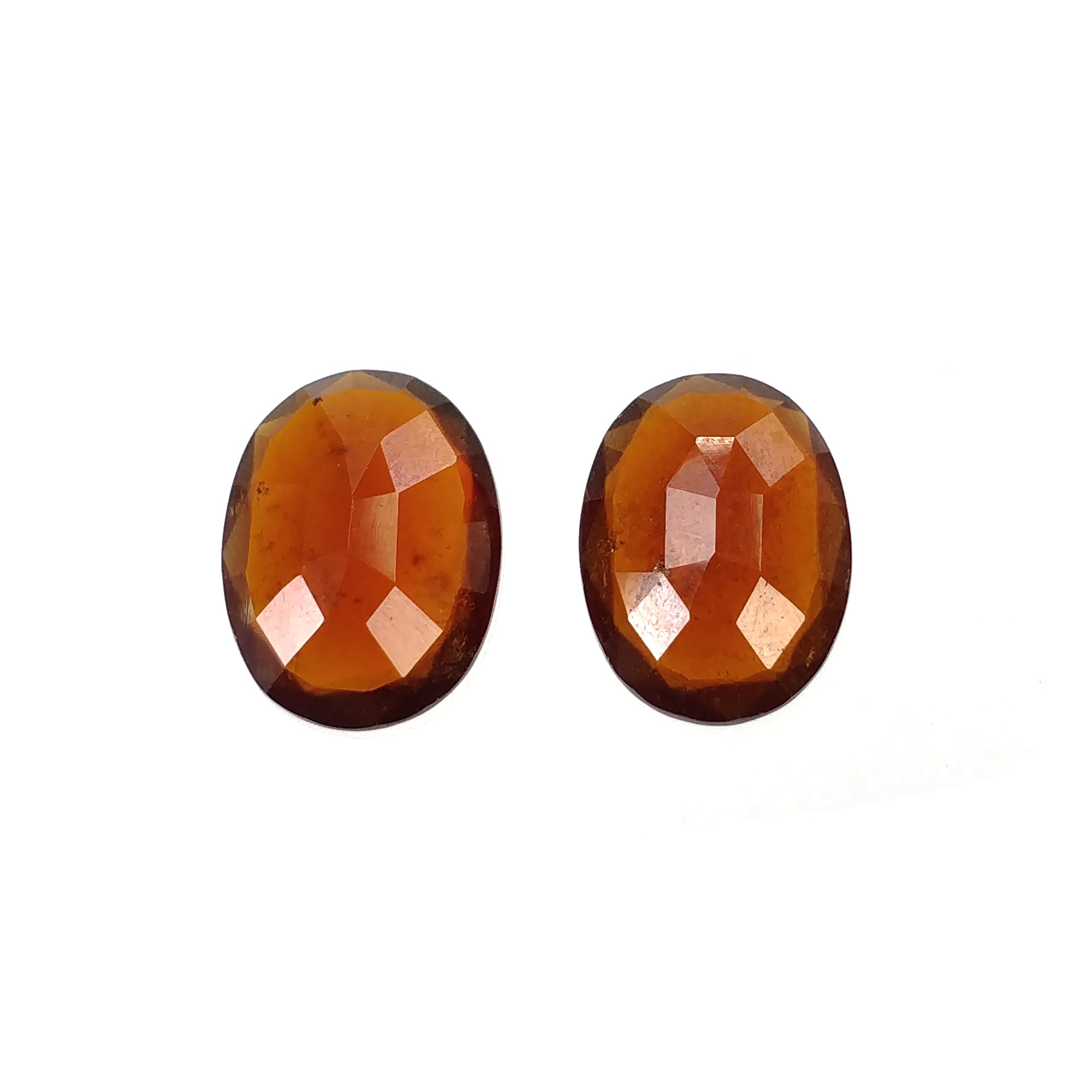 Natural Hessonite Gemstone Pair - 28.00cts Untreated Cinnamon Oval Cut 19x14mm for Jewelry Making & Healing Crystal Collection