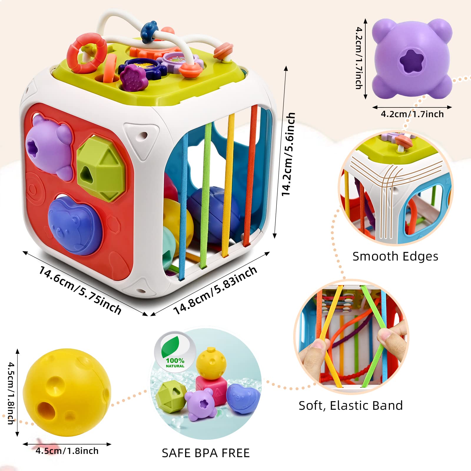Best Montessori Sensory Toys for 1-2 Year Olds - 7-in-1 Educational Baby Toy Set with Shape Sorter & Stacking Blocks - Perfect Gift for 12-18 Month Old Boys & Girls - Ideal for Toddler Learning, Birthday Gifts & Early Childhood Development