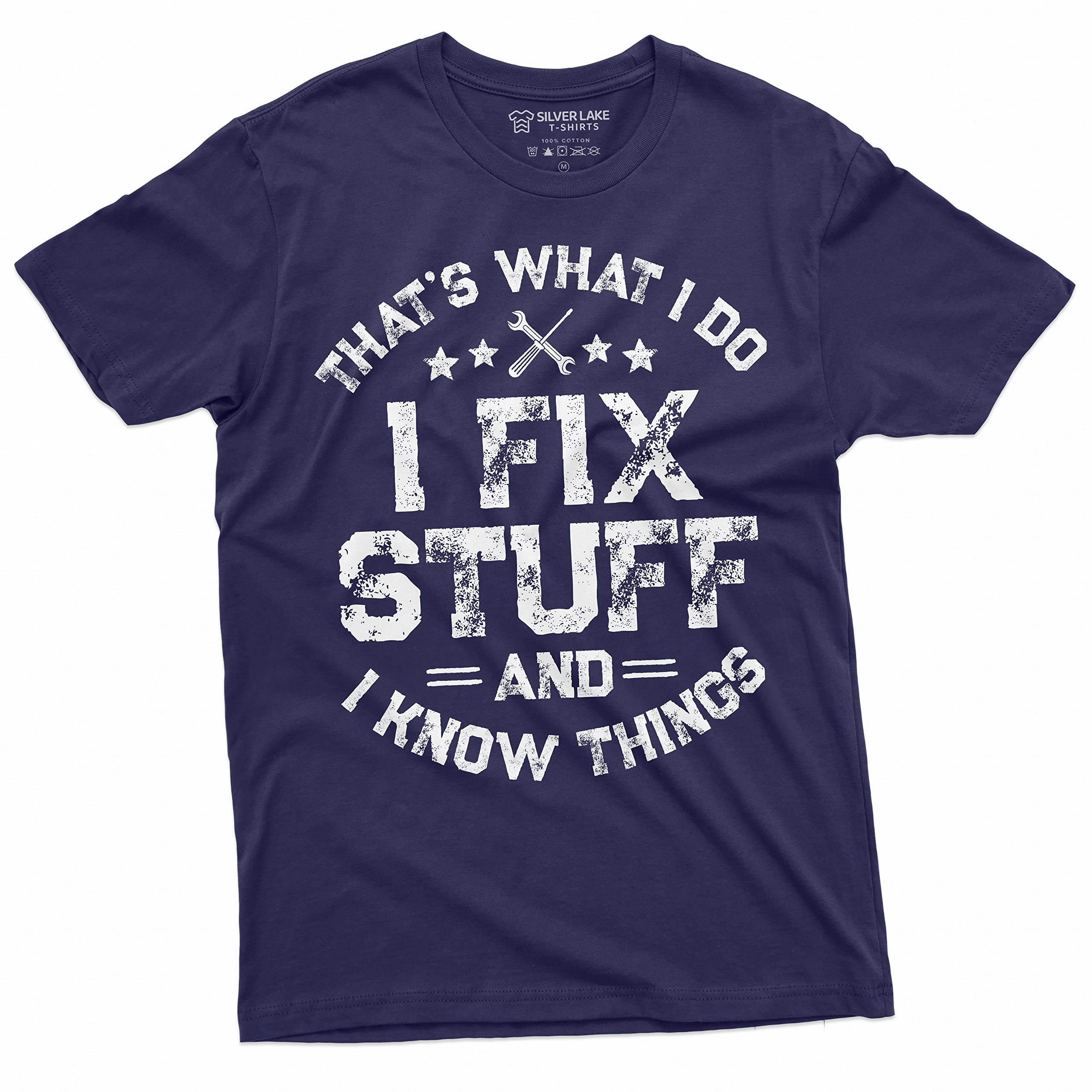 Funny I Fix Stuff T-Shirt for Men - Mechanic Engineer Humor Gift - Cool Garage Work Tee for DIY Repairs & Engineering Enthusiasts