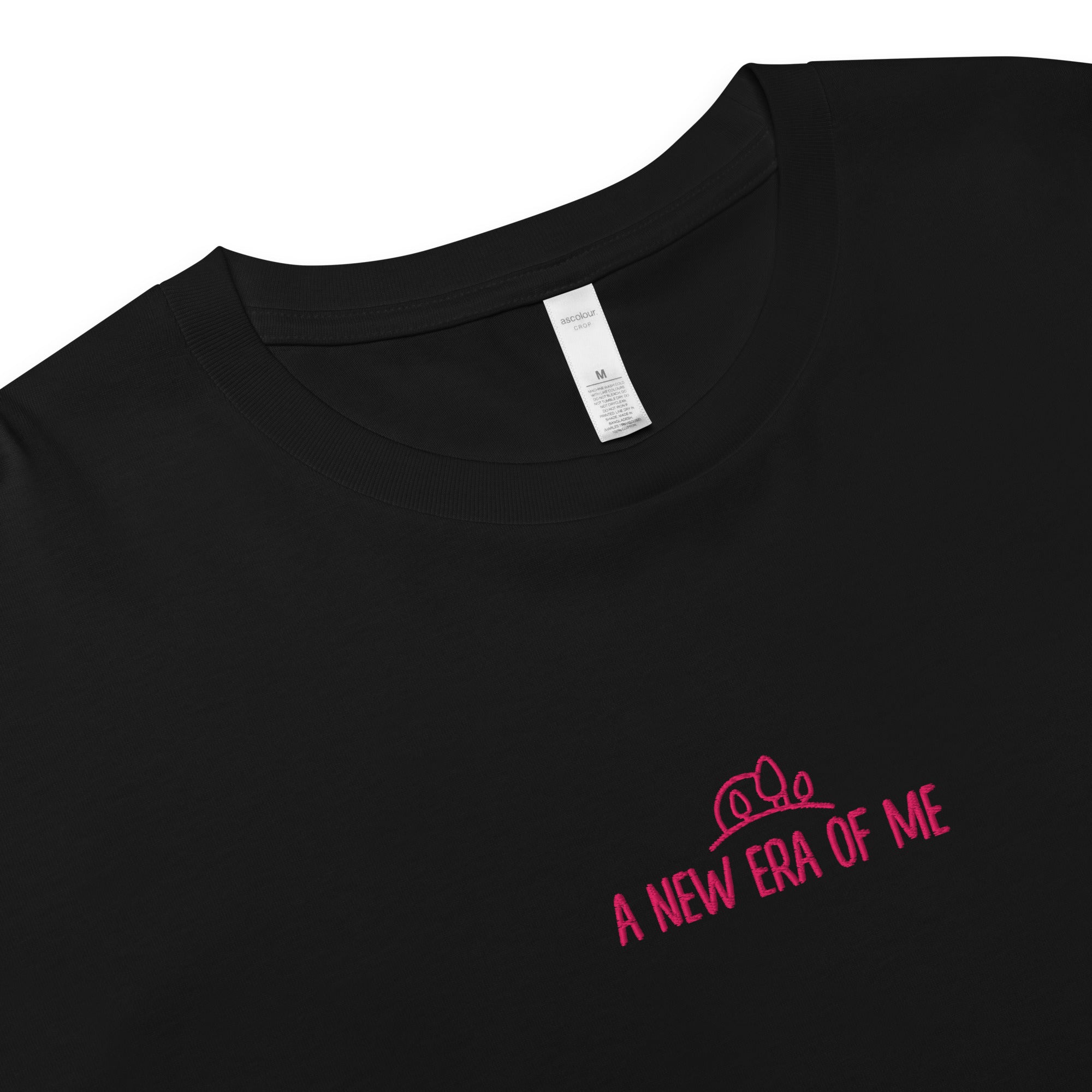 Embroidered Crop Top for Women - Pink Thread Design, Trendy Fashion, Comfortable Fit - Perfect for Summer Outfits, Casual Wear & Street Style