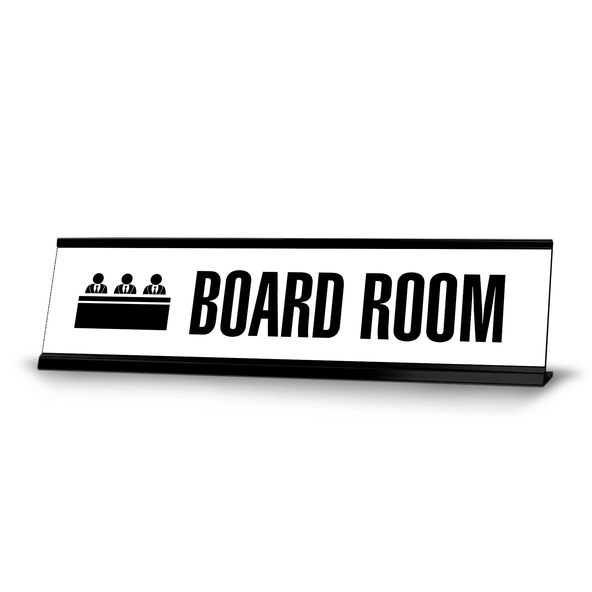 Professional Black Frame Board Room & Desk Sign (2x8